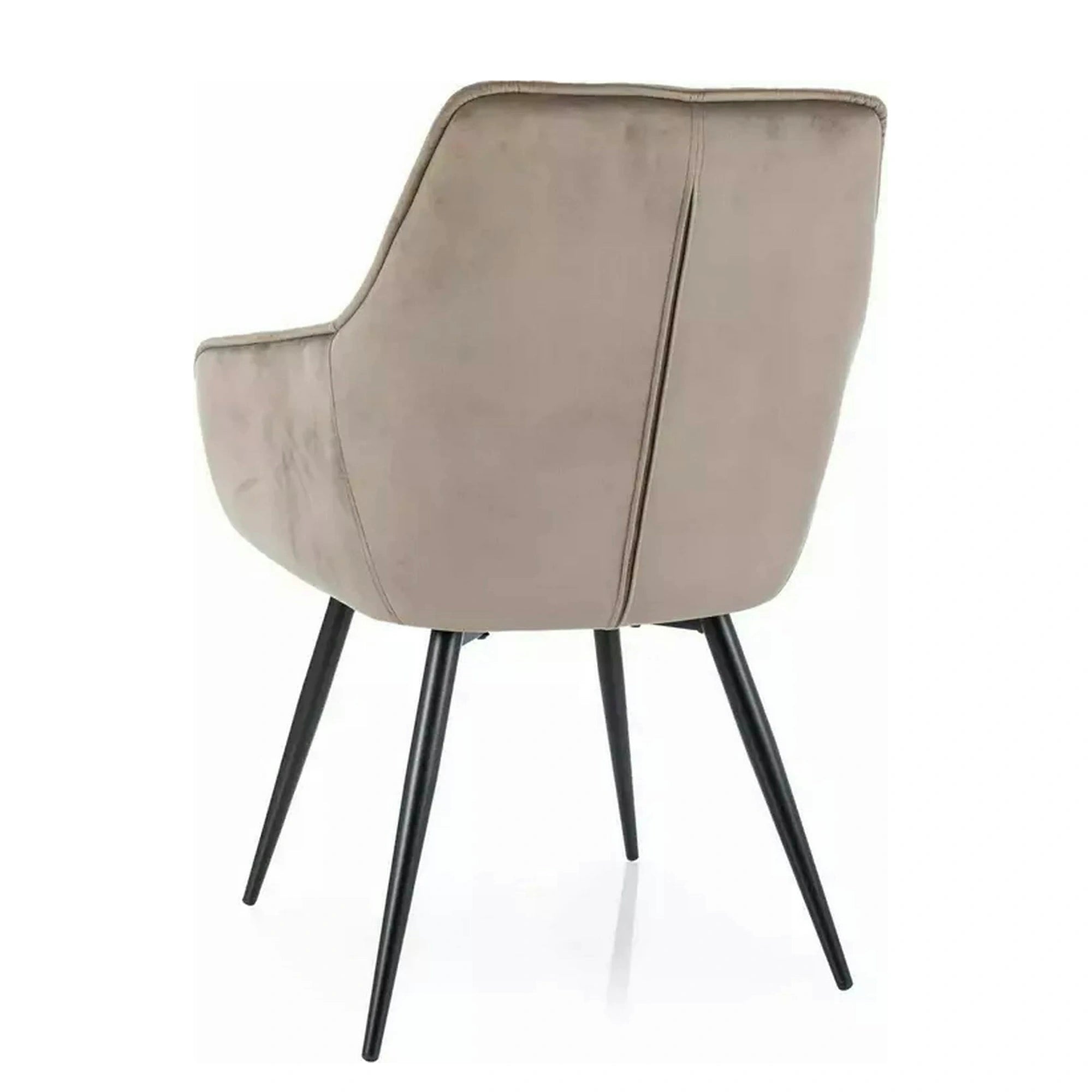 Scaun LILIA, bej inchis/negru, stofa catifelata/metal, 59x45x90 cm