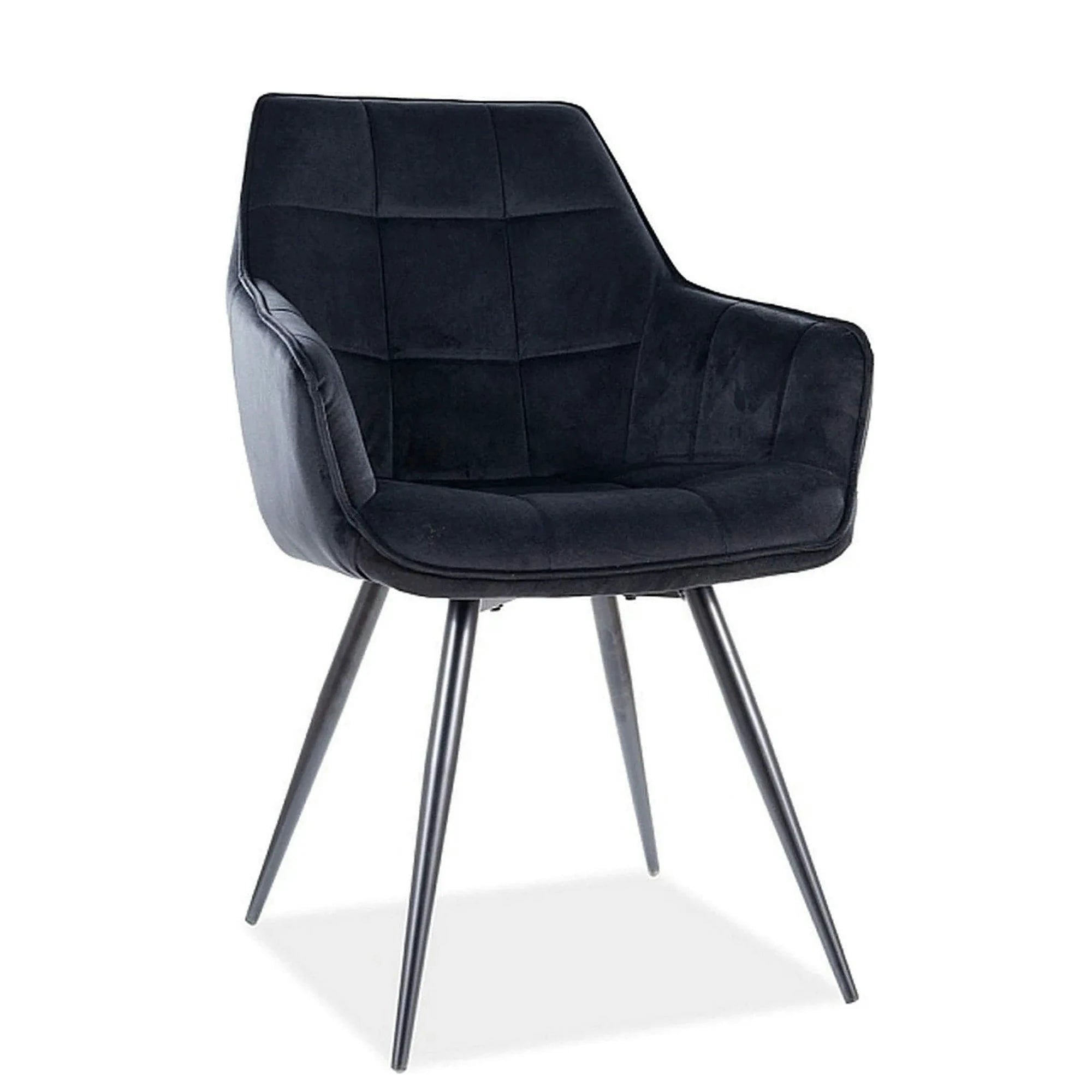 Scaun Lilia, negru, stofa catifelata/metal, 59x45x90 cm
