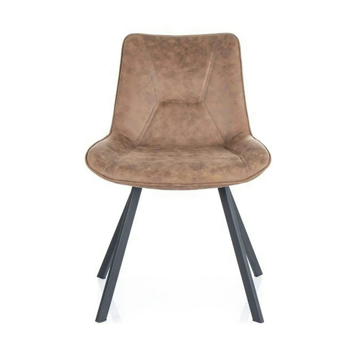 Scaun LINK, maro/negru, stofa microfibra/metal, 53x43x85 cm