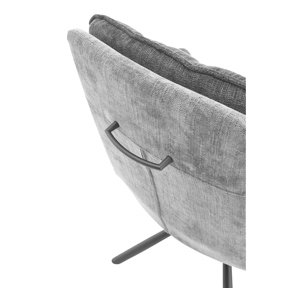 Scaun LIVIA, gri inchis/negru, stofa clasica/metal, 60x67x90 cm