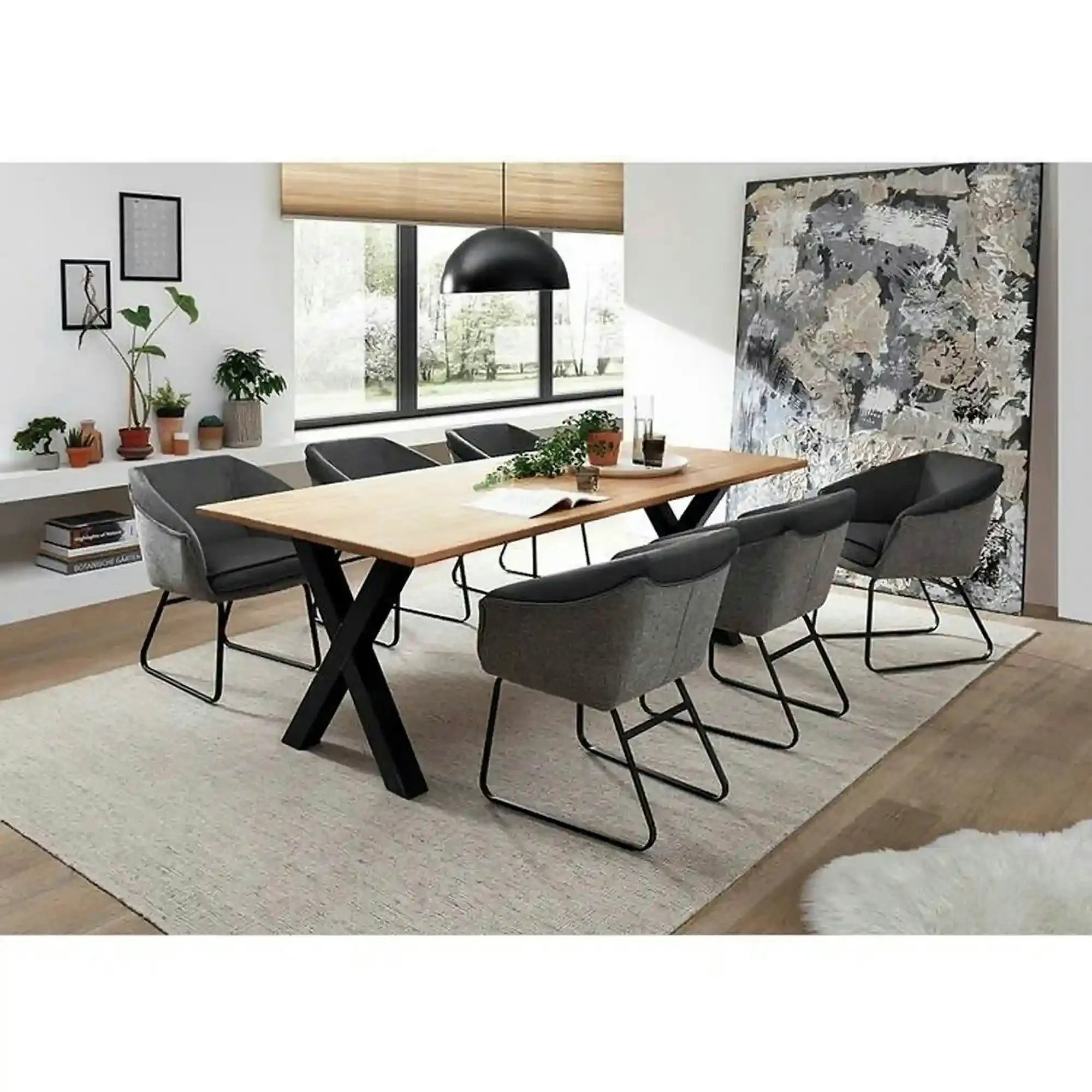 Scaun living ABBEY, gri/negru, poliester/metal, 61x59x78 cm