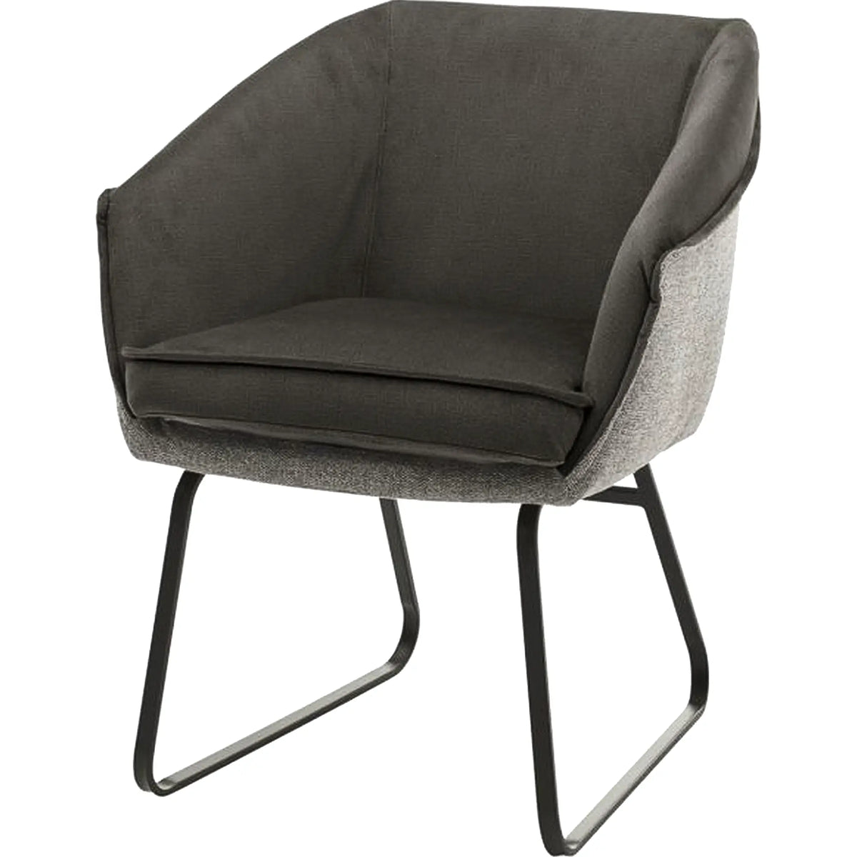 Scaun living ABBEY, gri/negru, poliester/metal, 61x59x78 cm