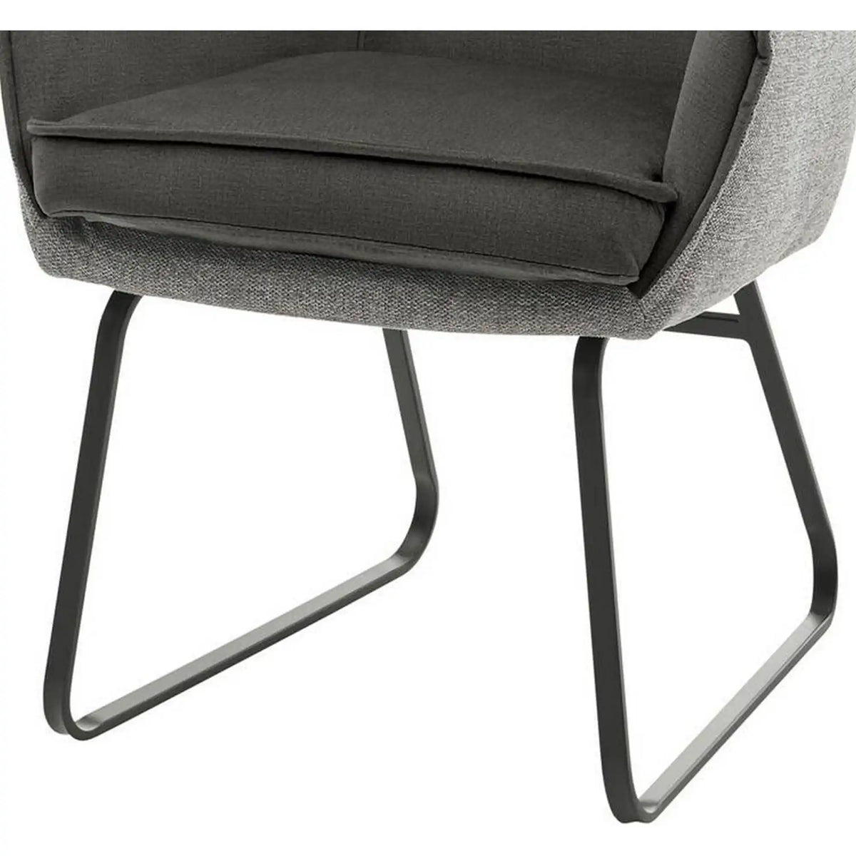 Scaun living ABBEY, gri/negru, poliester/metal, 61x59x78 cm