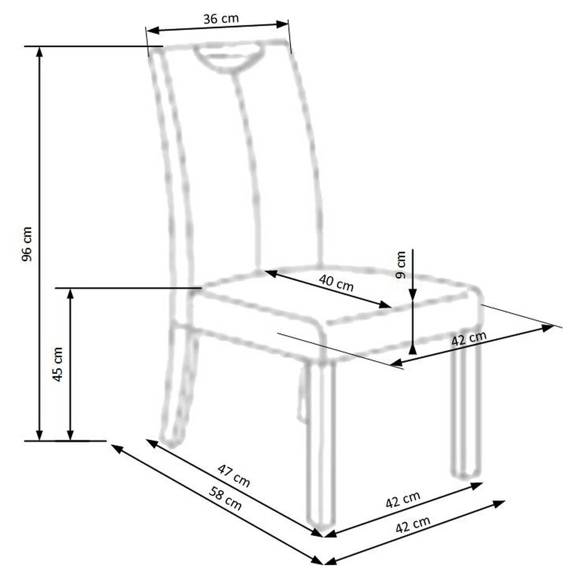 Scaun living Caro, crem/fag, piele ecologica/lemn de cauciuc, 42x58x96 cm