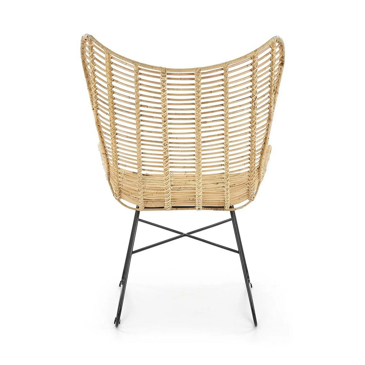 Scaun living Indiana, stejar/negru, ratan natural/metal, 69X70X103 CM