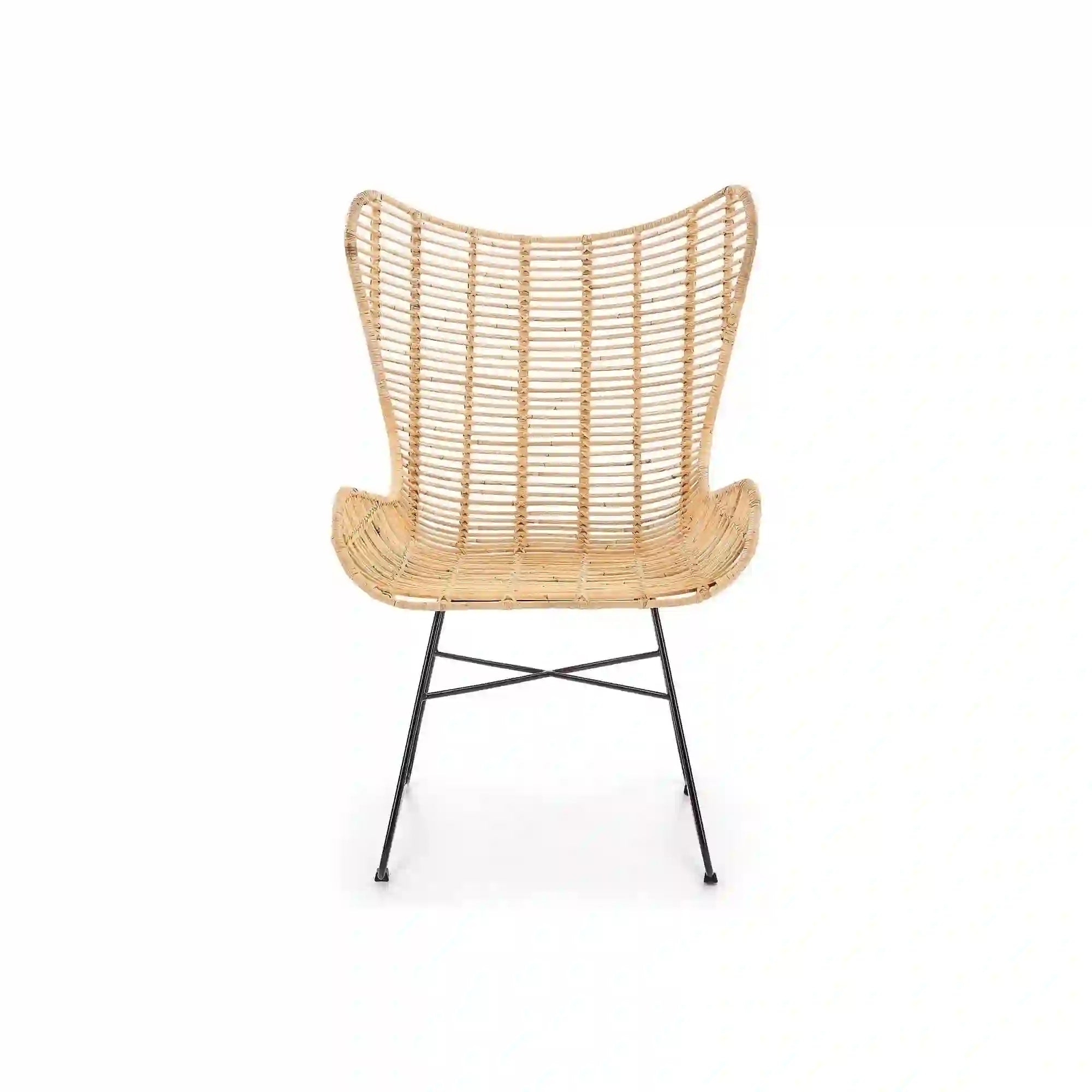 Scaun living Indiana, stejar/negru, ratan natural/metal, 69X70X103 CM