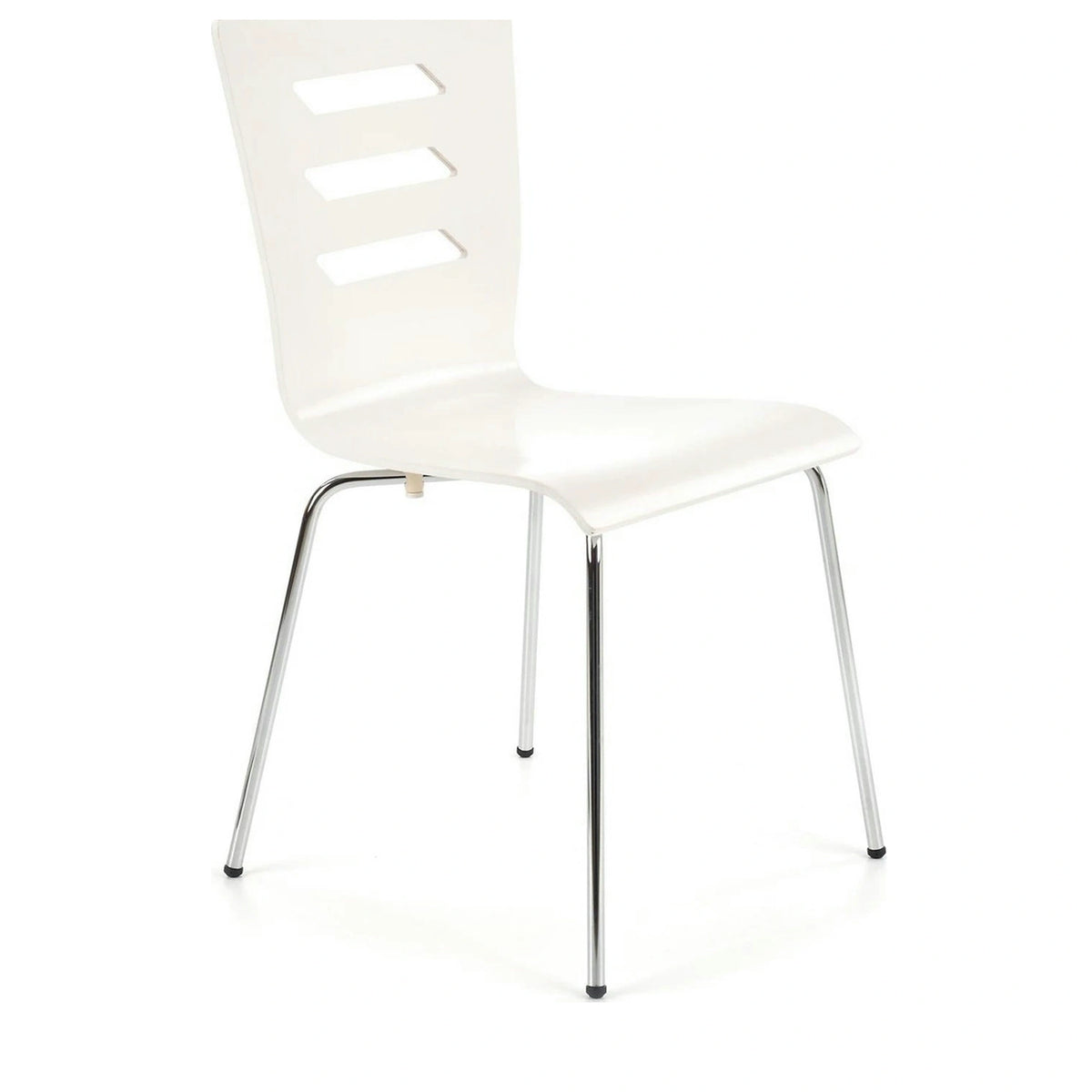Scaun K155, alb/crom, placaj indoit/metal, 43x47x85 cm