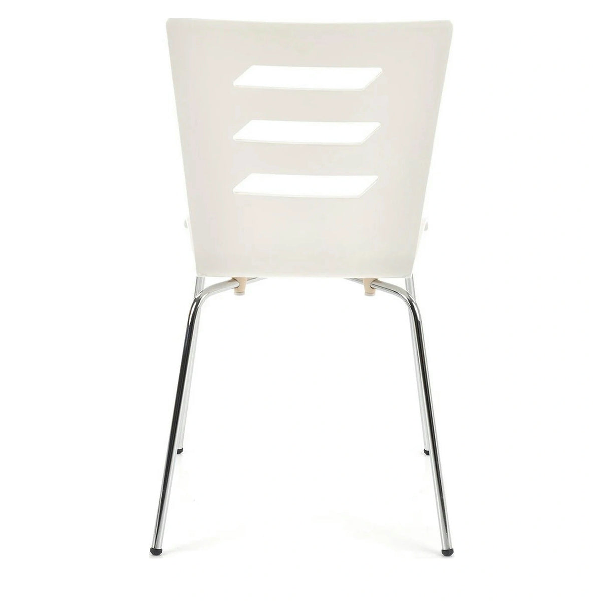 Scaun K155, alb/crom, placaj indoit/metal, 43x47x85 cm