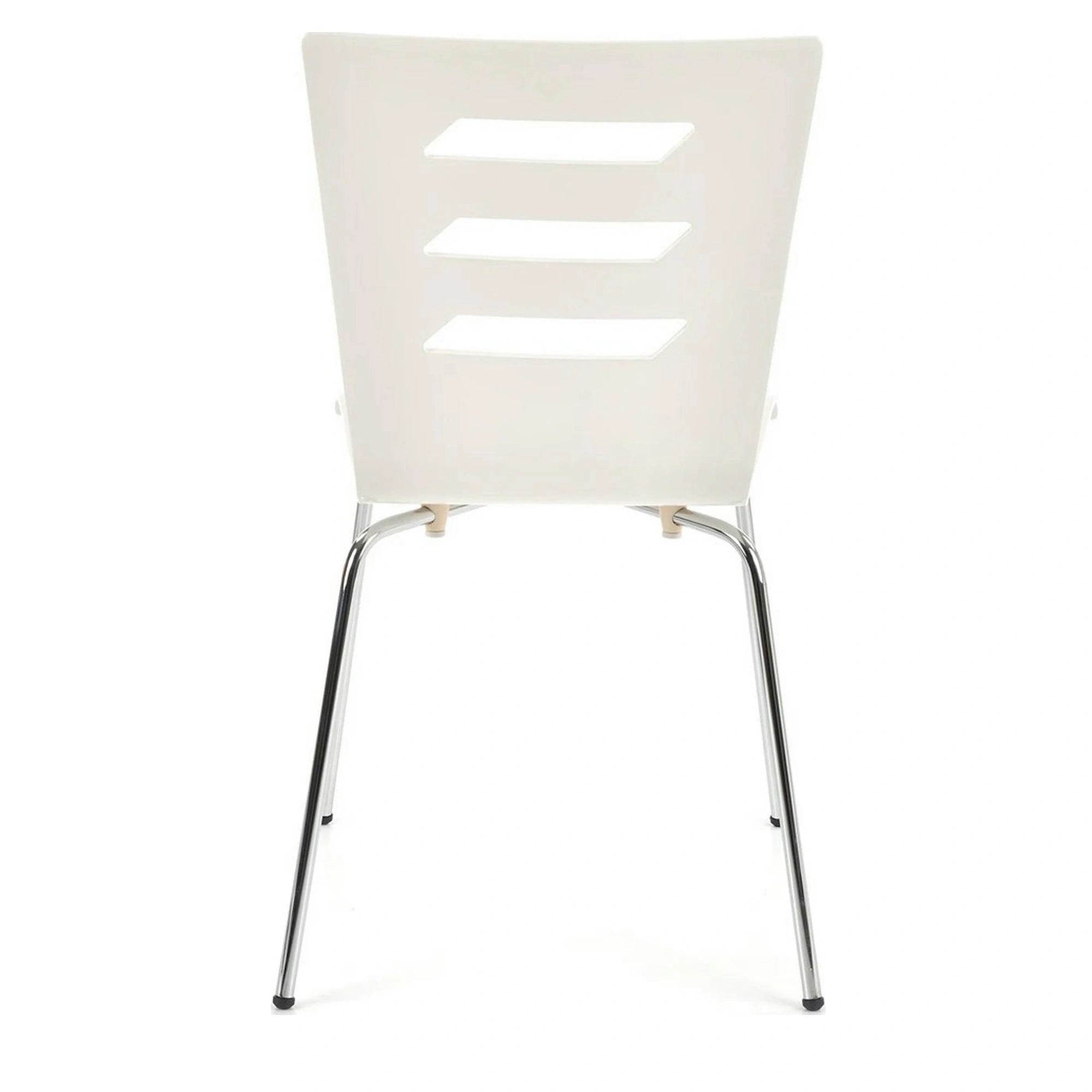 Scaun K155, alb/crom, placaj indoit/metal, 43x47x85 cm
