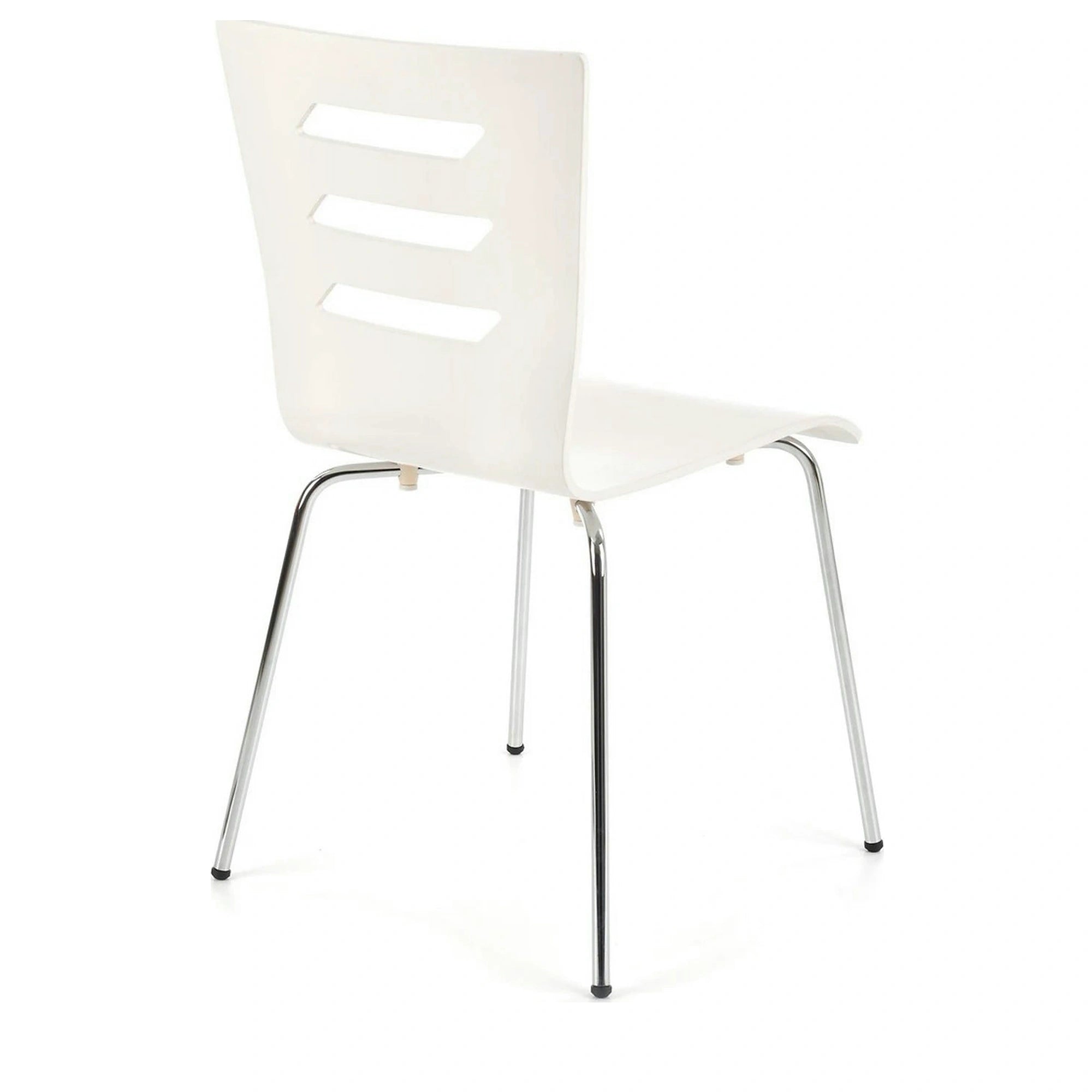 Scaun K155, alb/crom, placaj indoit/metal, 43x47x85 cm