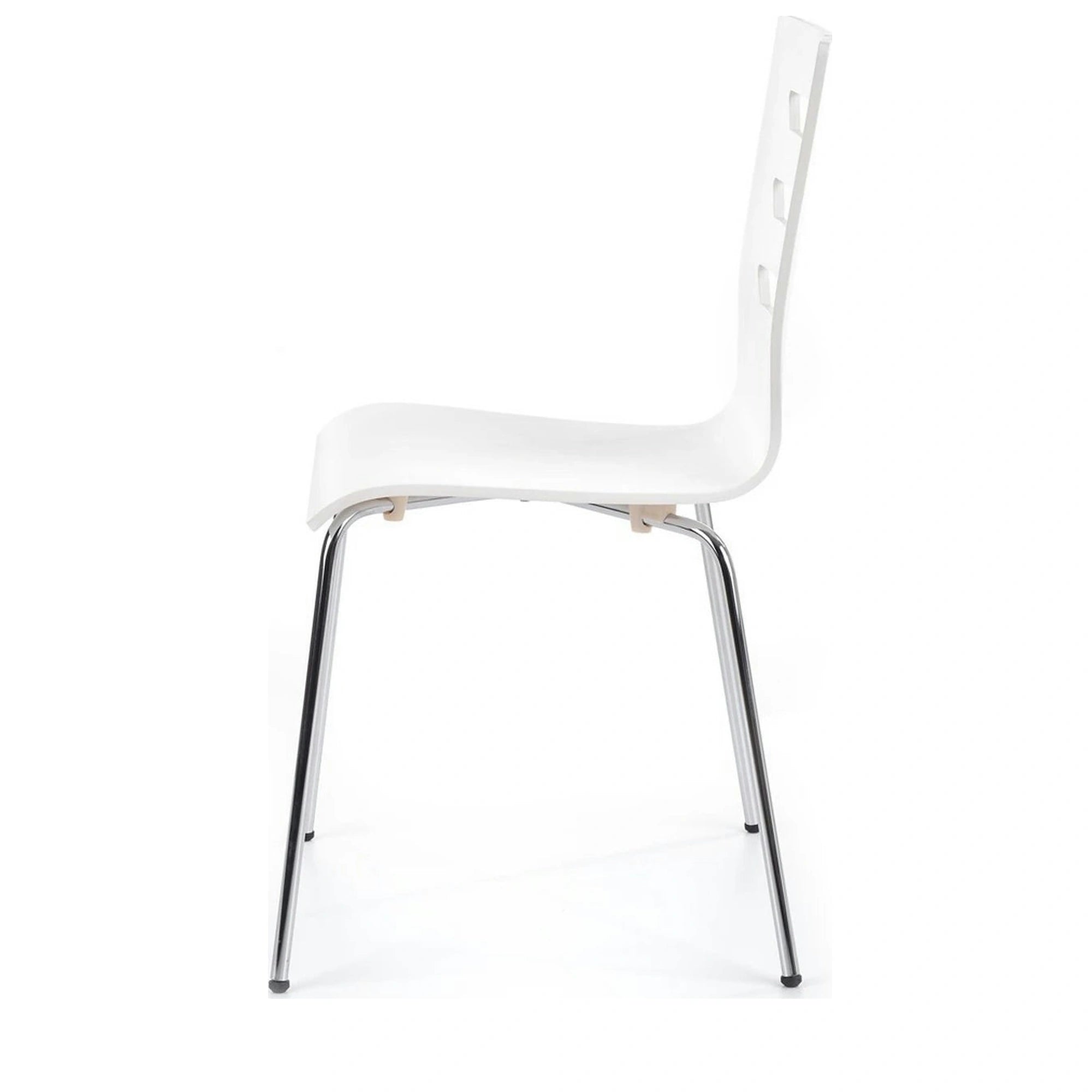 Scaun K155, alb/crom, placaj indoit/metal, 43x47x85 cm