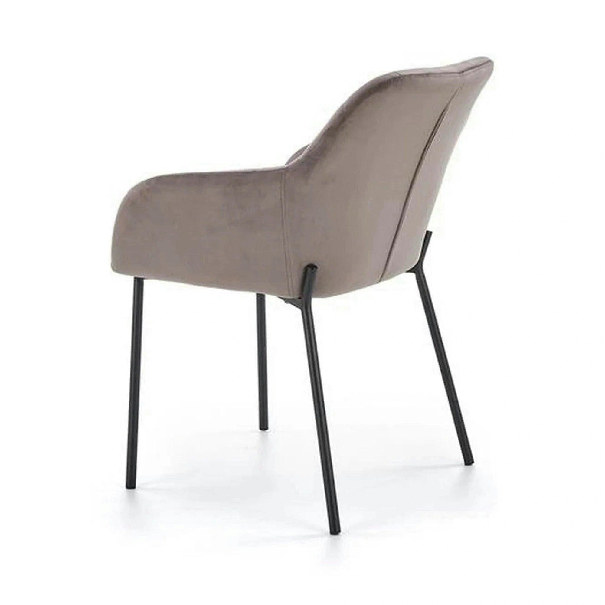 Scaun living K305, gri/negru, stofa catifelata/metal, 58x57x80 cm