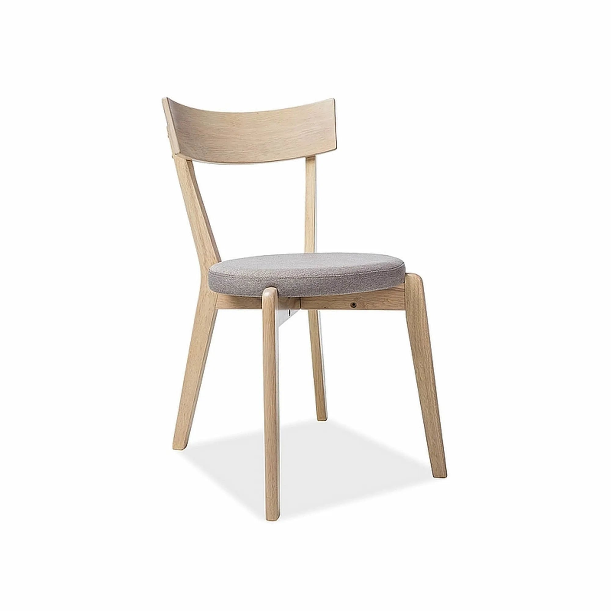 Scaun living Nelson, gri/stejar, stofa/lemn, 44X40X78 cm