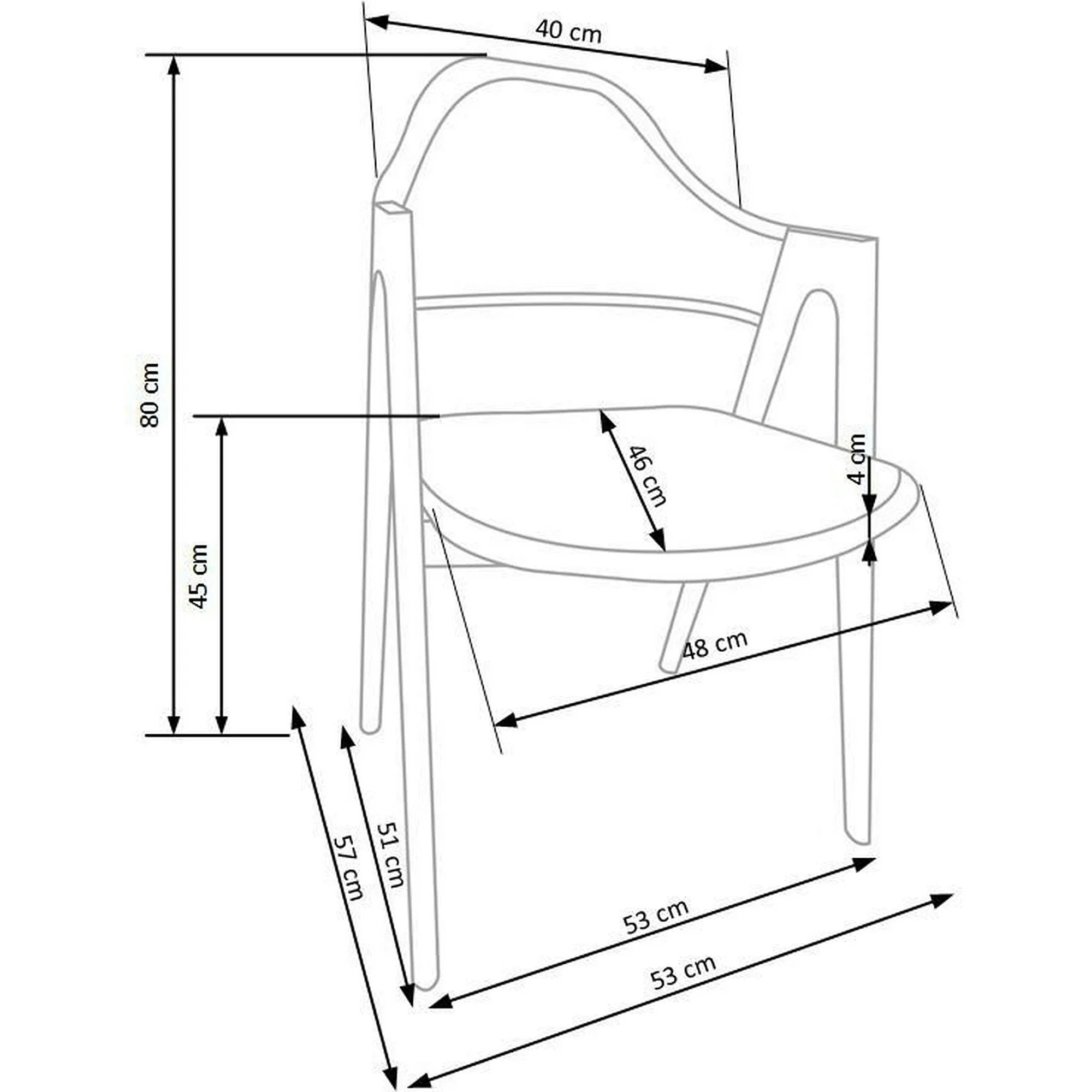 Scaun living piele ecologica K247, alb/stejar, metal, 51x51x80 cm