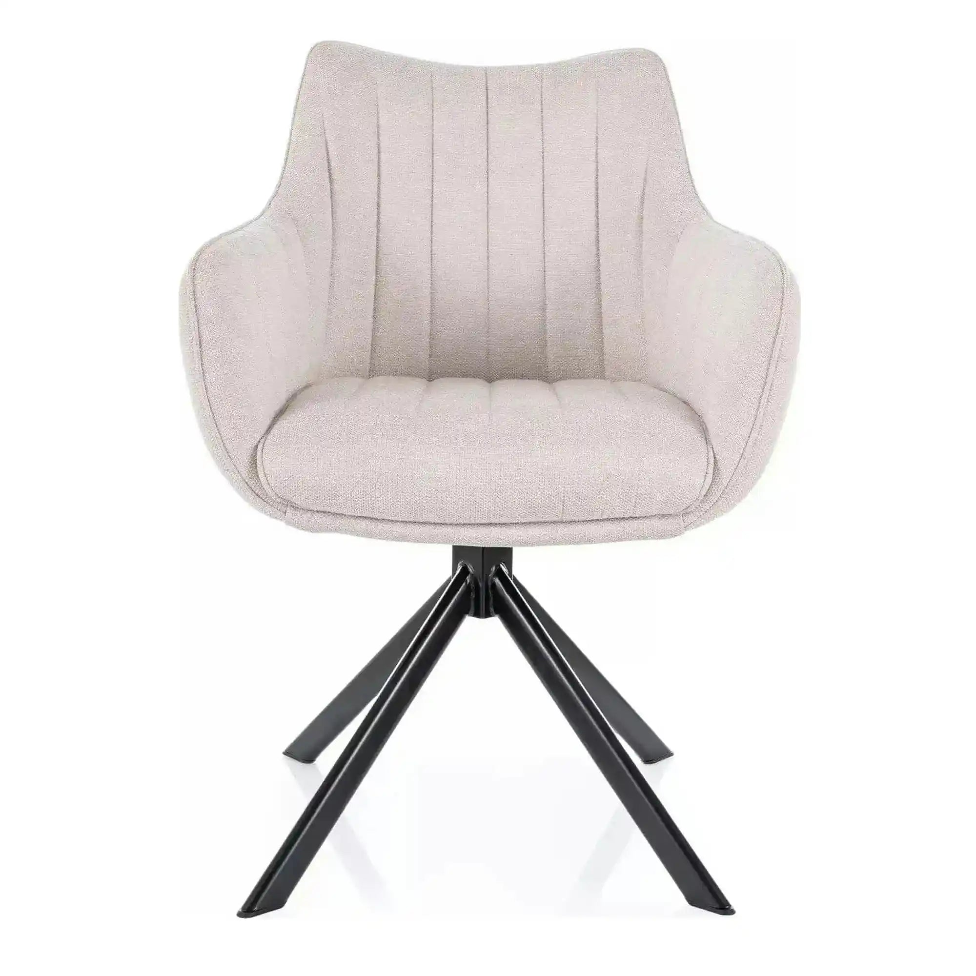 Scaun living rotativ AZALIA, bej deschis/negru, stofa clasica/metal, 61x58x86 cm