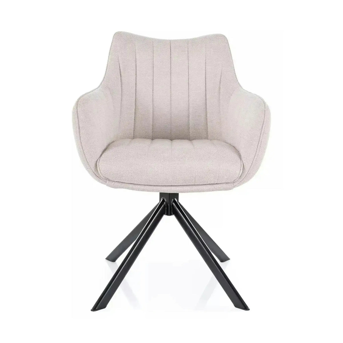Scaun living rotativ AZALIA, bej deschis/negru, stofa clasica/metal, 61x58x86 cm