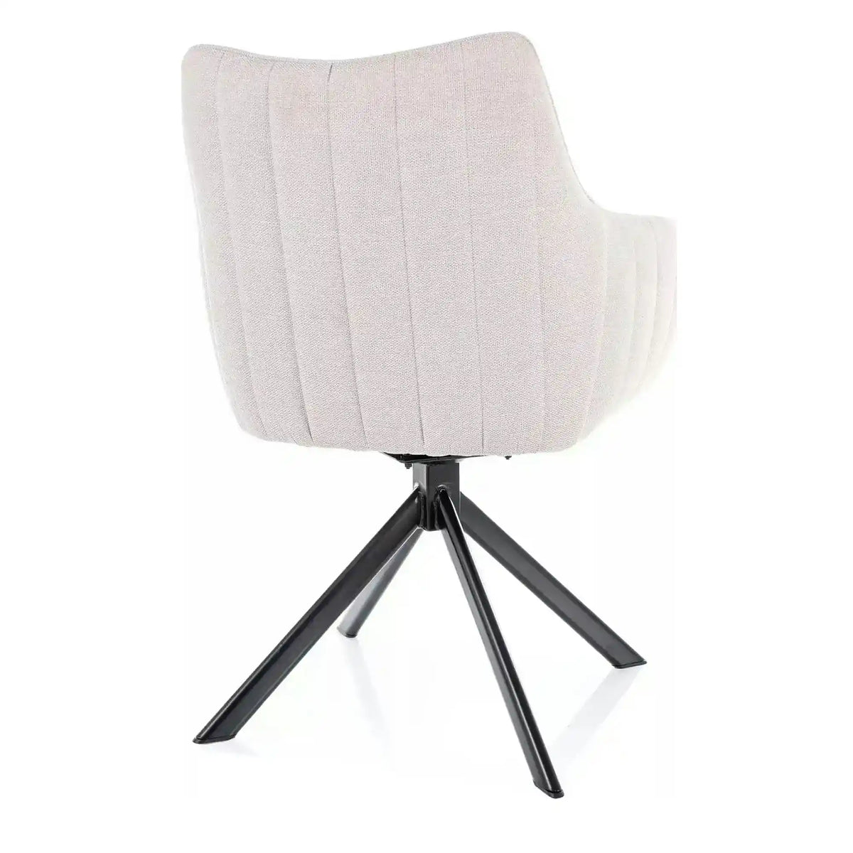 Scaun living rotativ AZALIA, bej deschis/negru, stofa clasica/metal, 61x58x86 cm