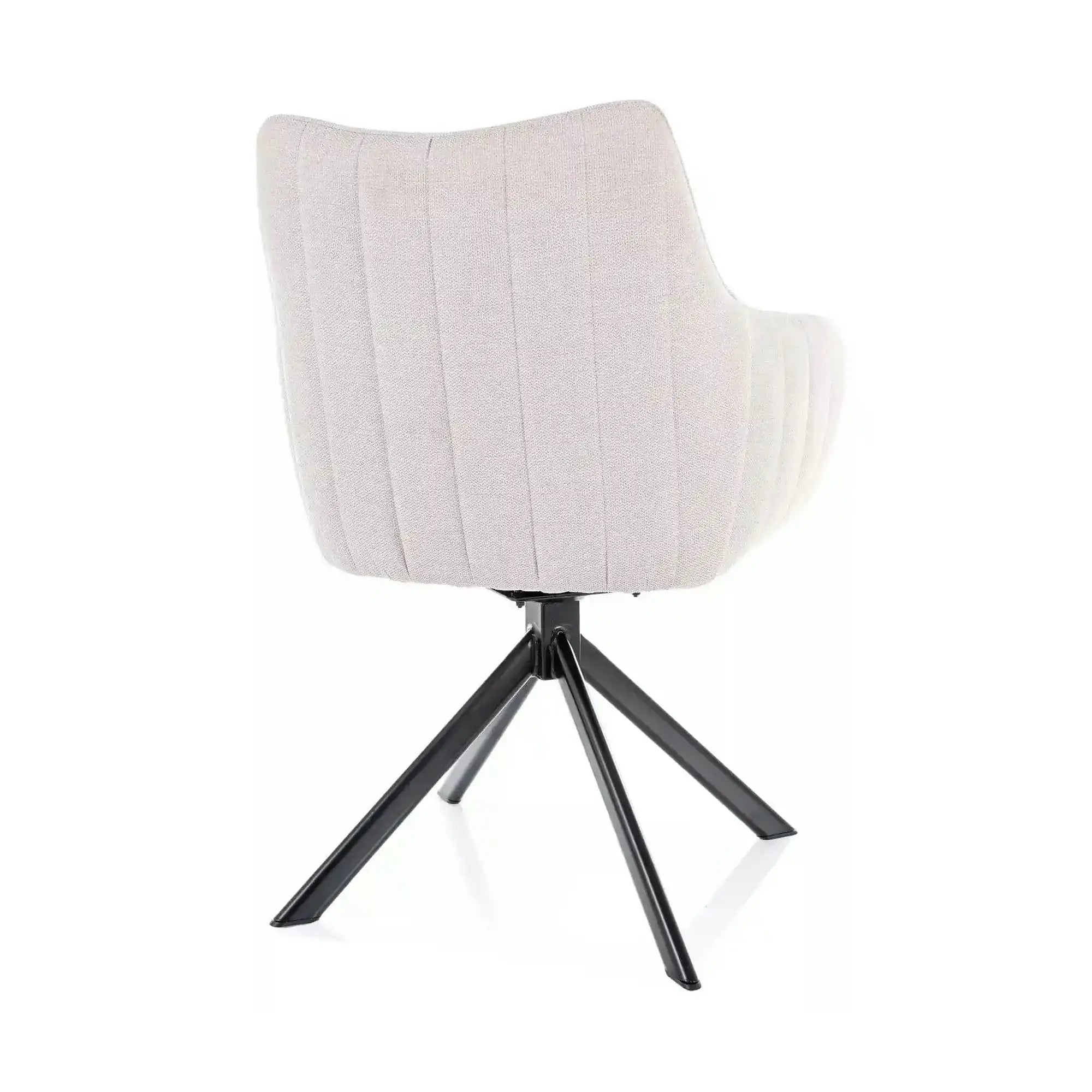 Scaun living rotativ AZALIA, bej deschis/negru, stofa clasica/metal, 61x58x86 cm