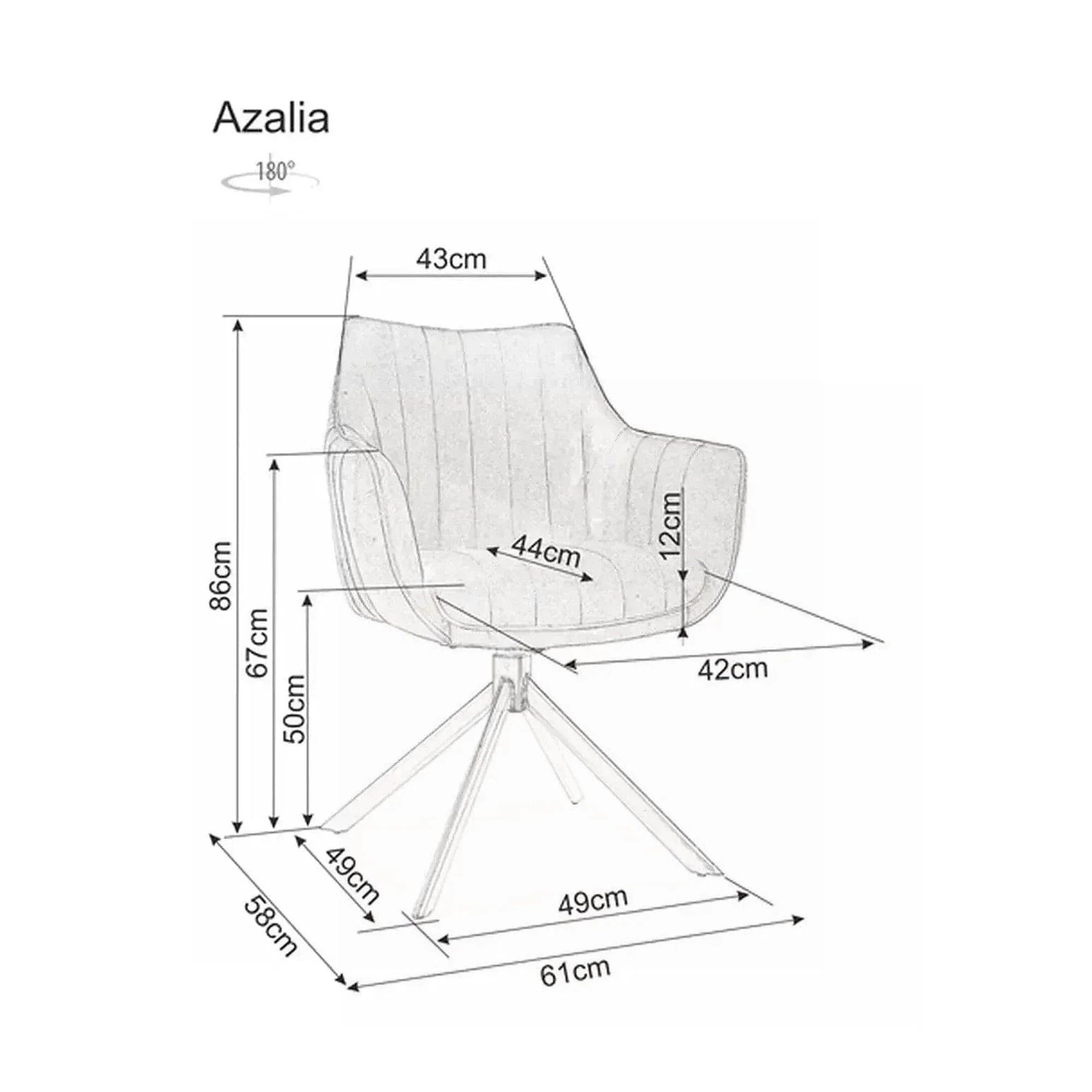 Scaun living rotativ AZALIA, bej deschis/negru, stofa clasica/metal, 61x58x86 cm