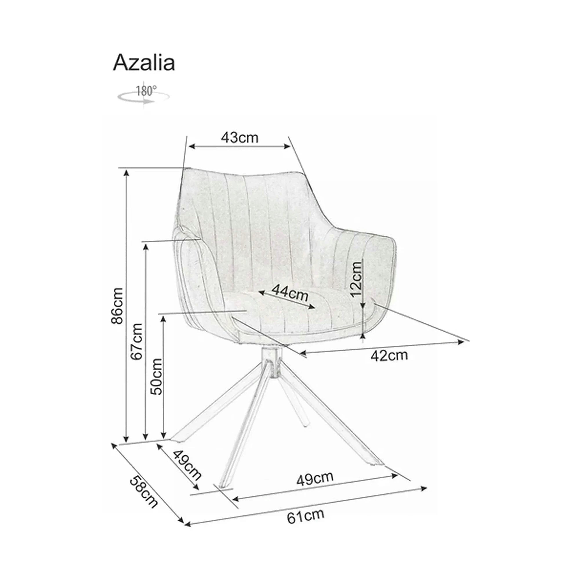 Scaun living rotativ AZALIA, bej/negru, stofa clasica/metal, 61x58x86 cm