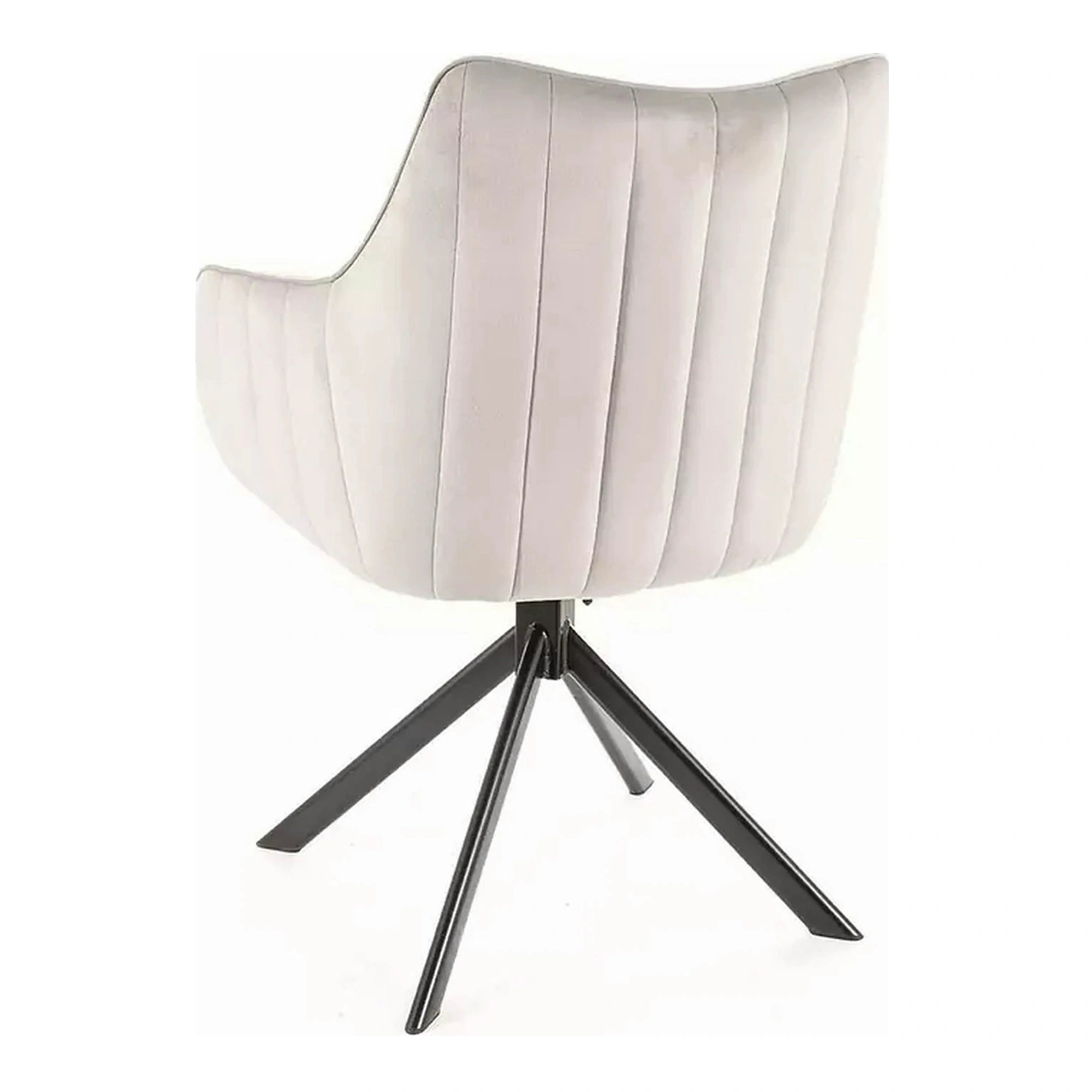 Scaun living rotativ AZALIA, gri deschis/negru, stofa catifelata/metal, 61x44x86 cm