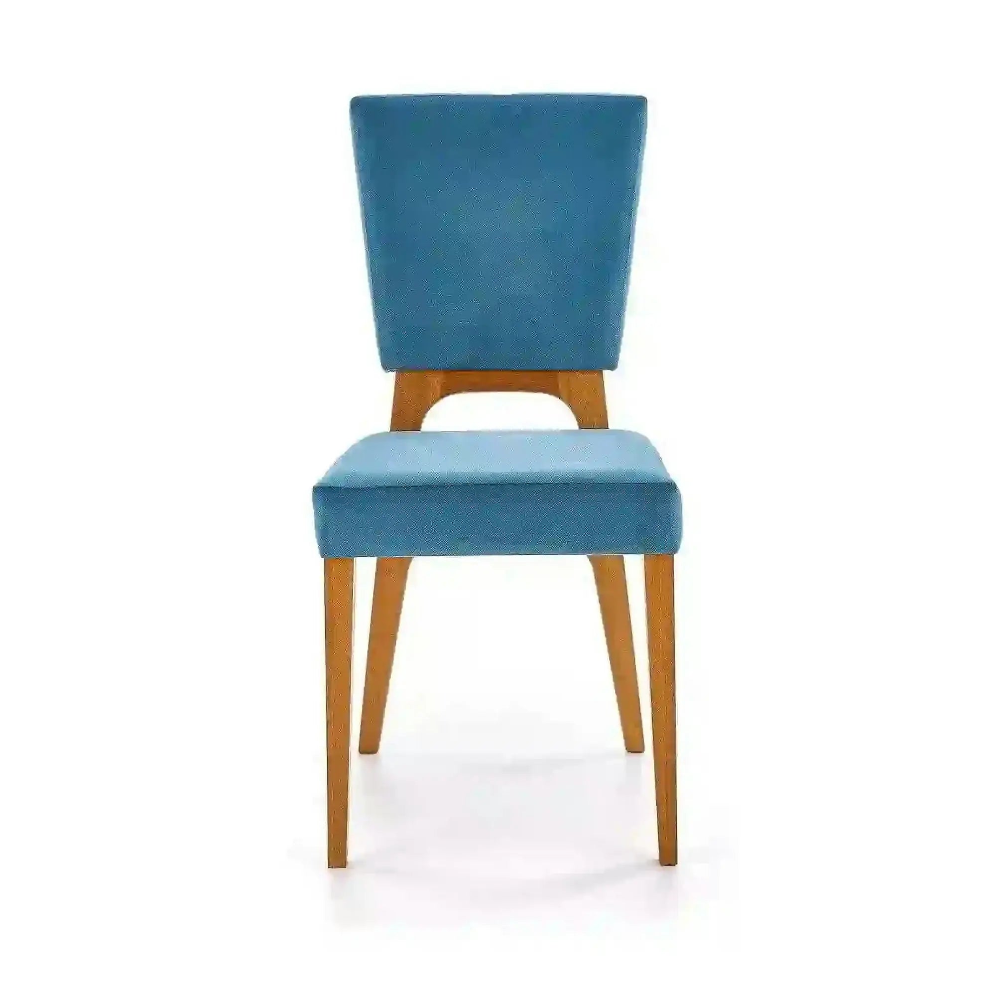 Scaun living WENANTY, albastru/stejar, stofa clasica/lemn, 43x56x91 cm