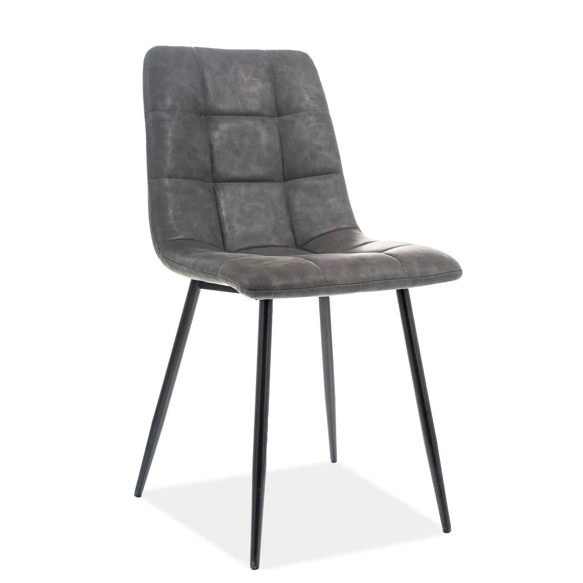 Scaun LOOK, gri/negru, piele ecologica/metal, 45x38x88 cm