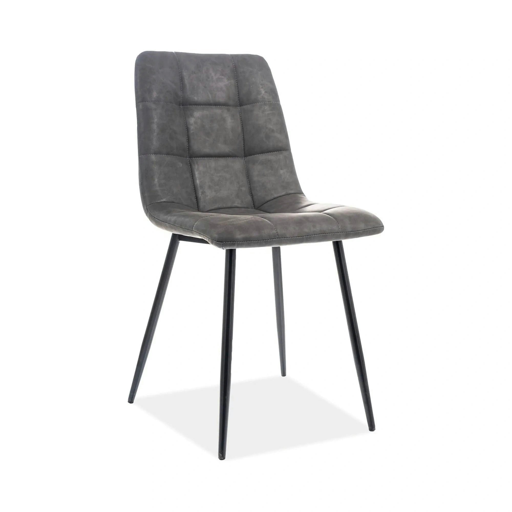 Scaun LOOK, gri/negru, piele ecologica/metal, 45x38x88 cm