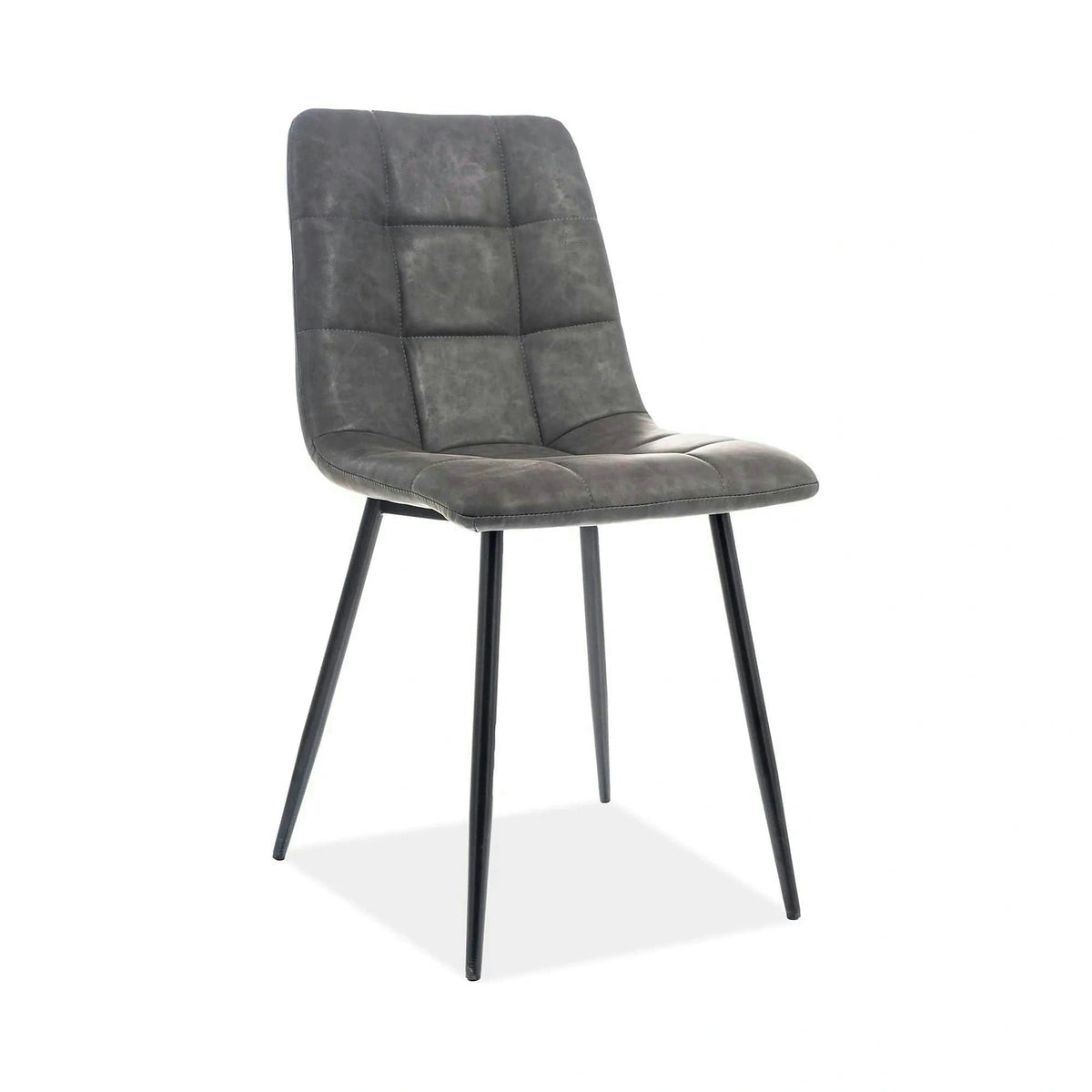 Scaun LOOK, gri/negru, piele ecologica/metal, 45x38x88 cm