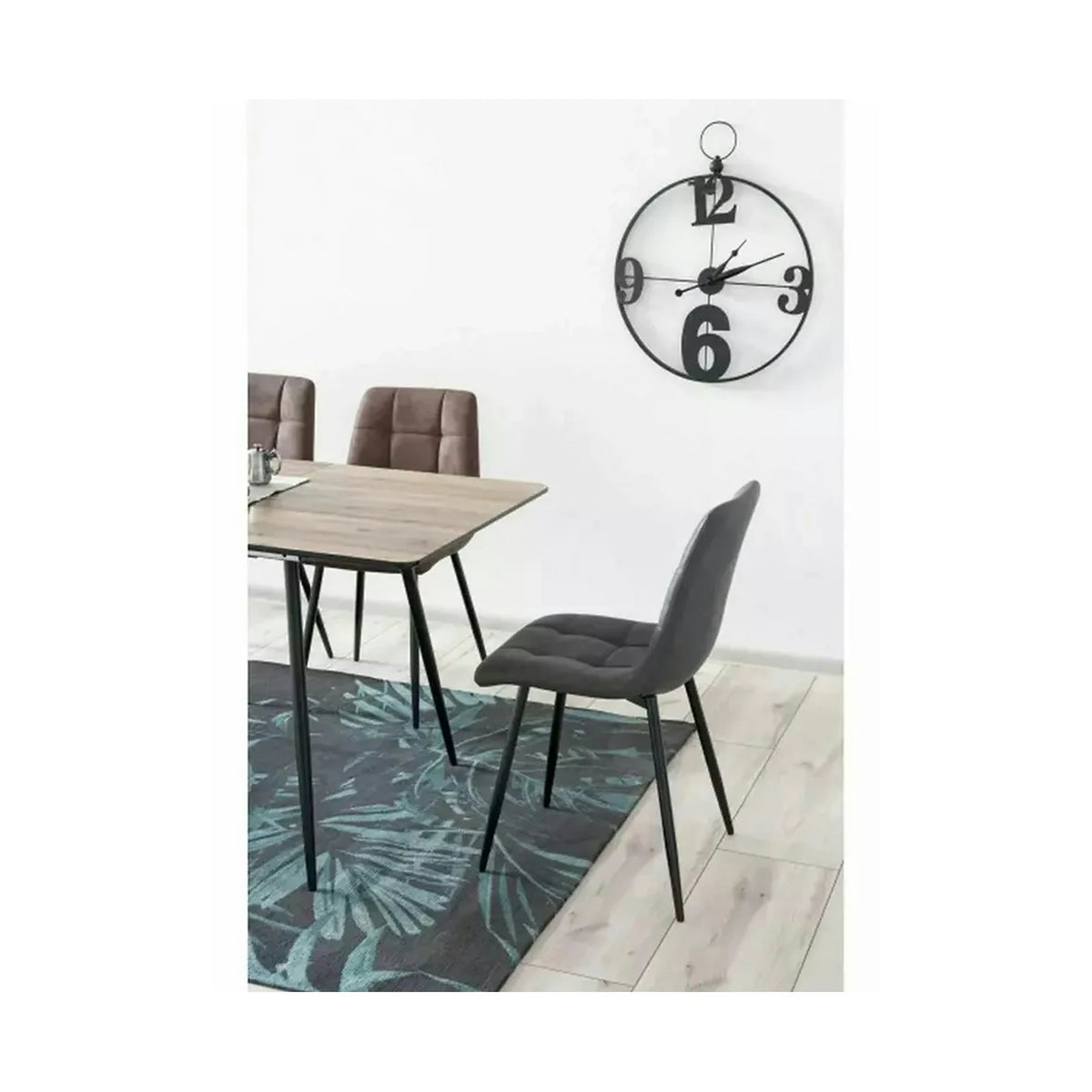 Scaun LOOK, gri/negru, piele ecologica/metal, 45x38x88 cm