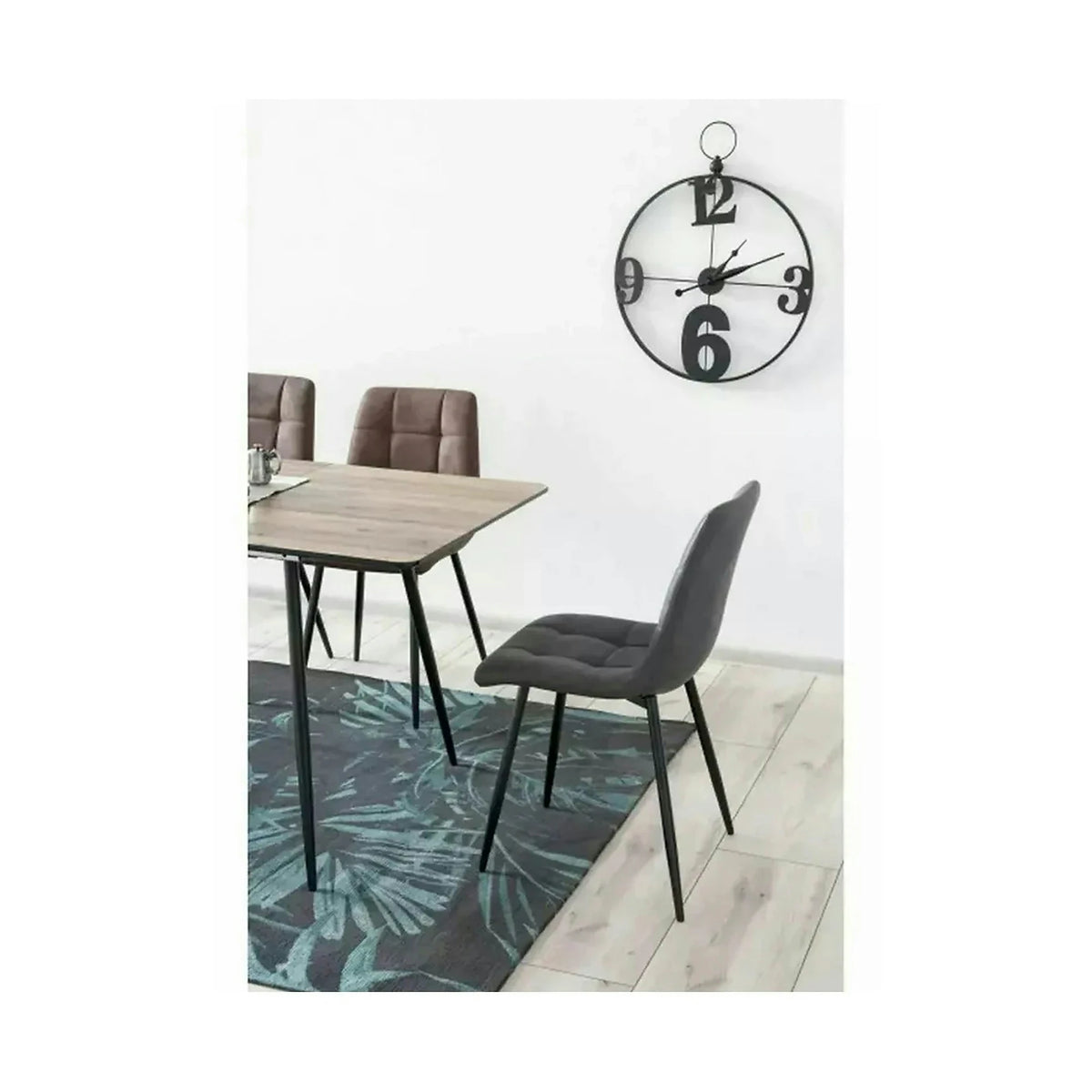 Scaun LOOK, gri/negru, piele ecologica/metal, 45x38x88 cm