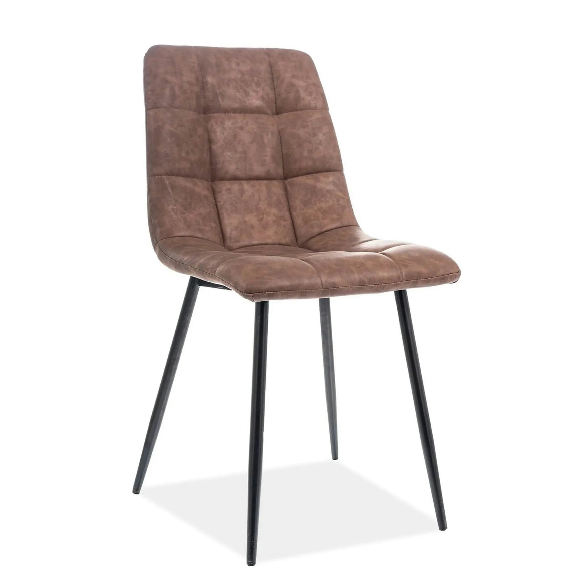 Scaun LOOK, maro/negru, piele ecologic/metal, 45x38x88 cm