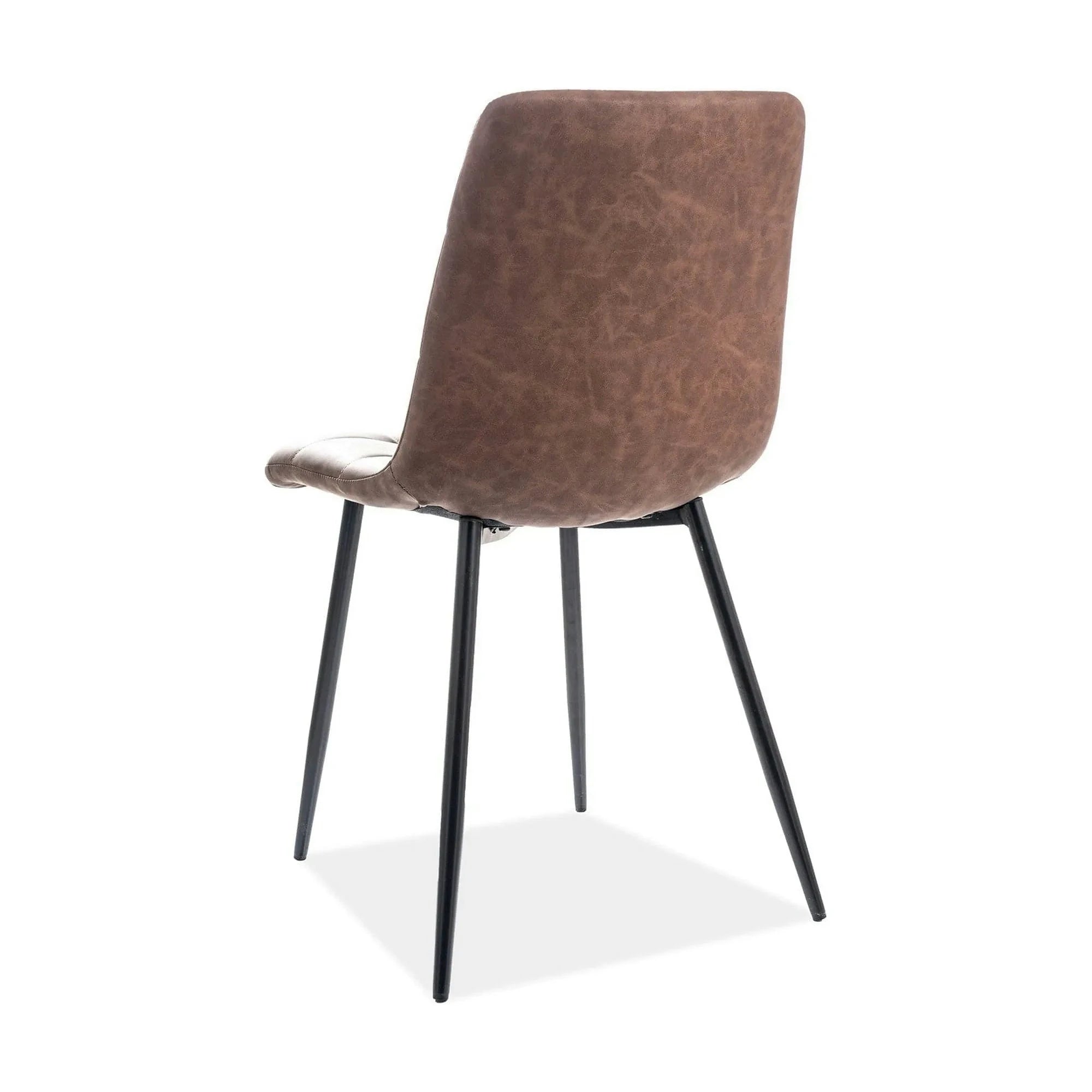 Scaun LOOK, maro/negru, piele ecologic/metal, 45x38x88 cm