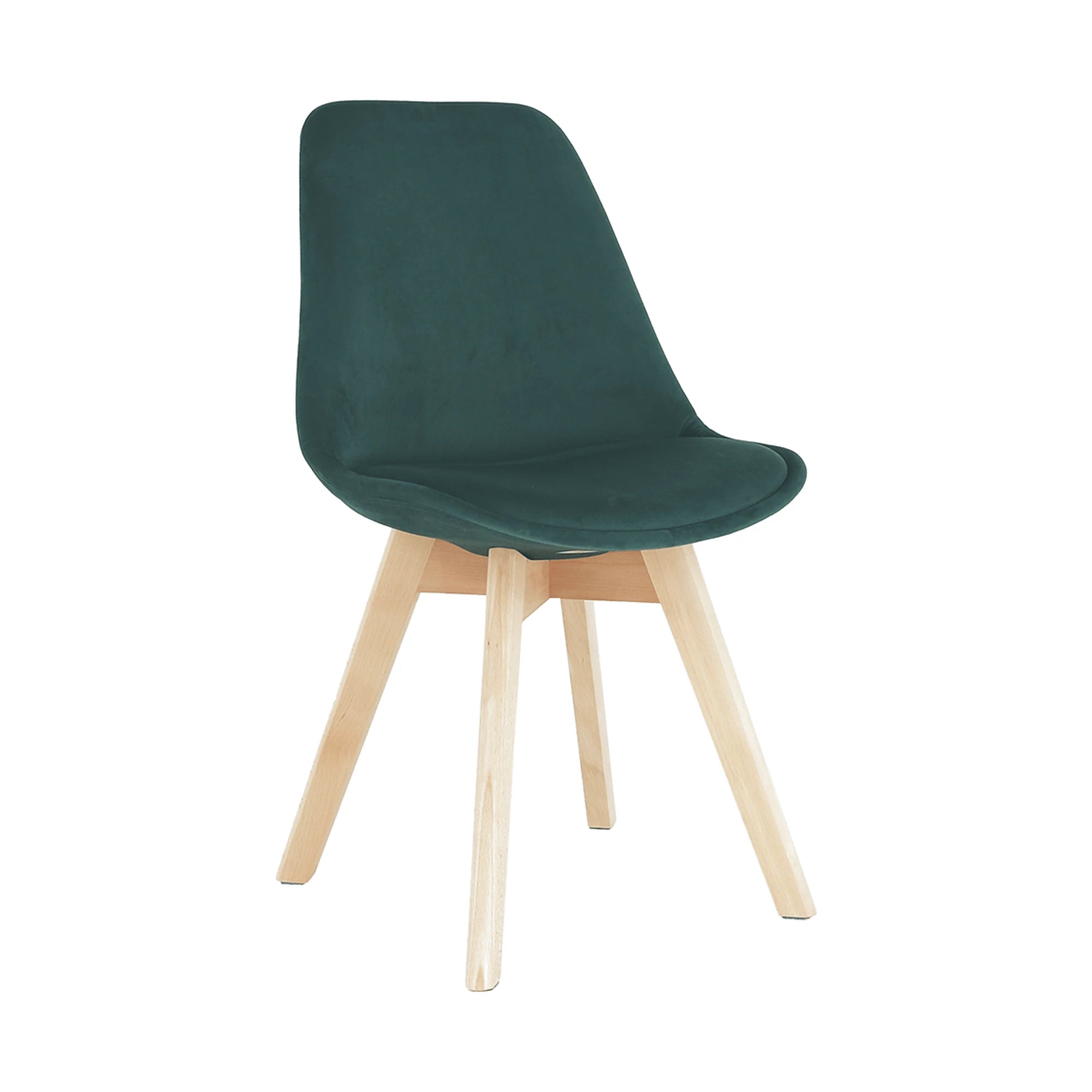 Scaun LORITA, verde smarald/fag, stofa catifelata/lemn, 48x57x81 cm