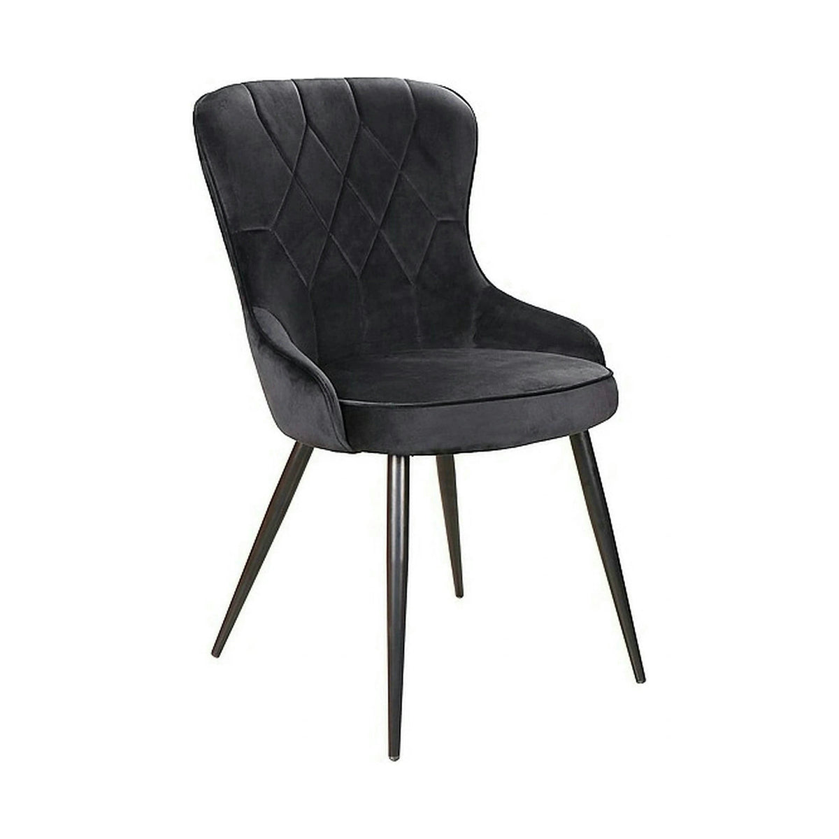 Scaun Lotus, negru, stofa catifelata/metal, 52x45x91 cm