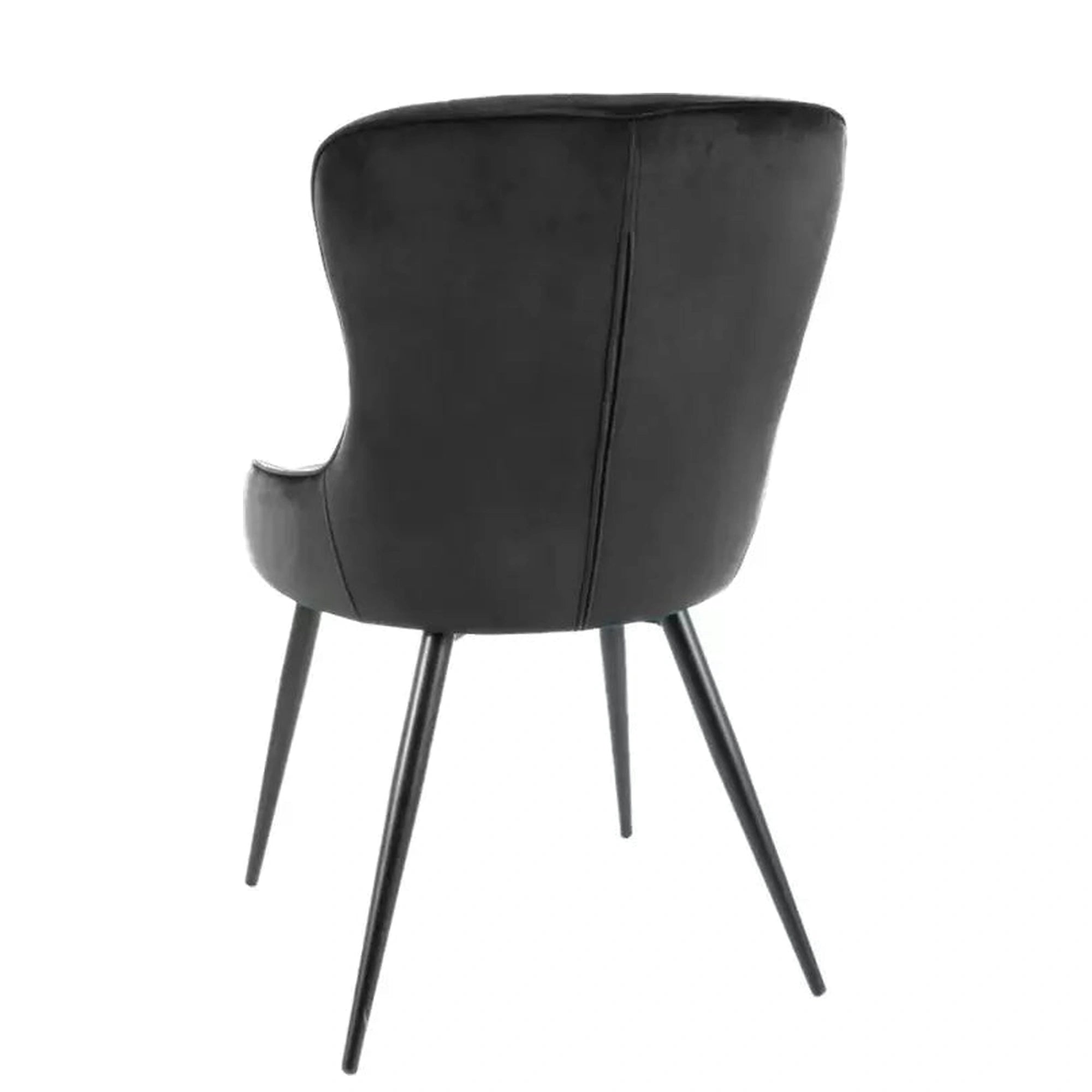 Scaun Lotus, negru, stofa catifelata/metal, 52x45x91 cm