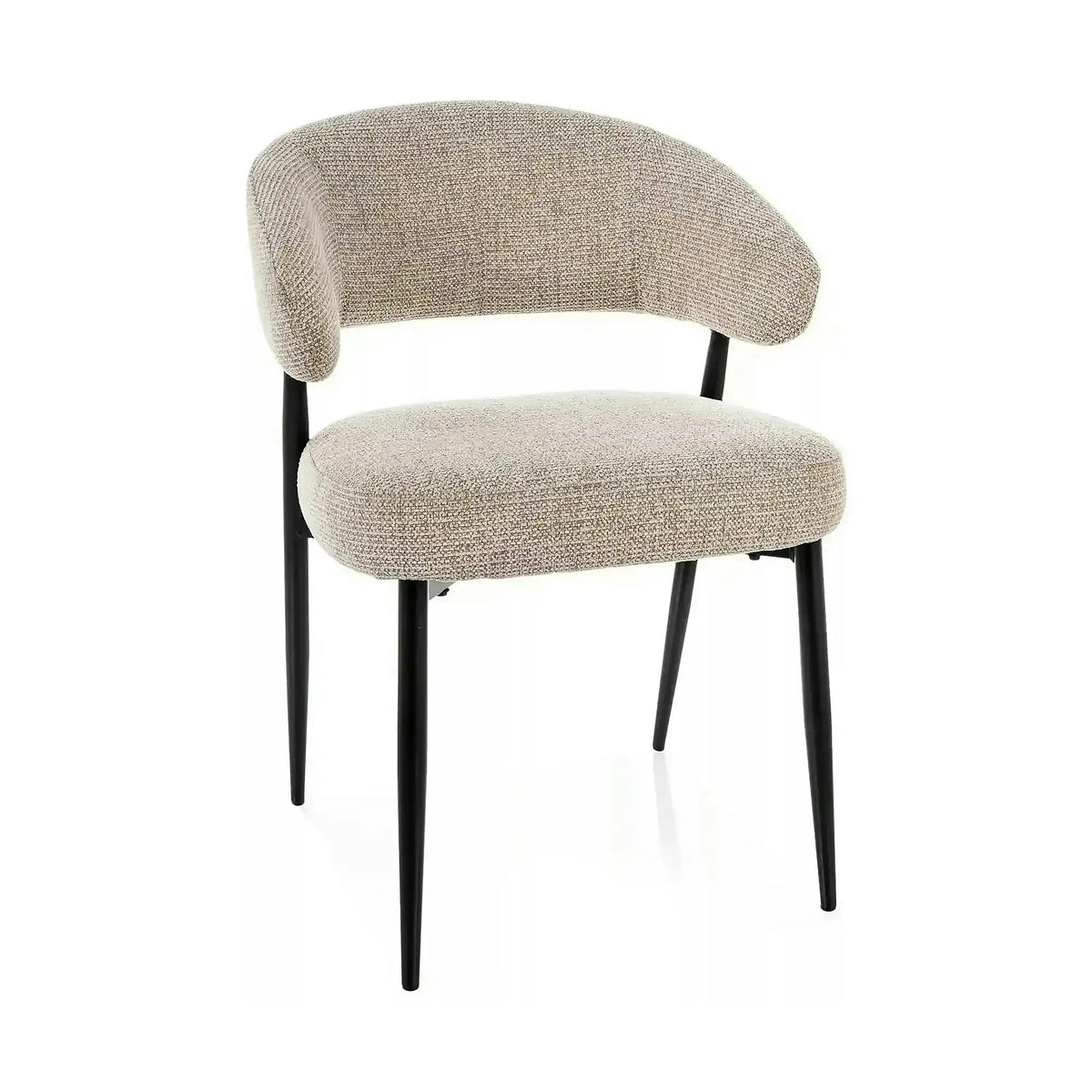 Scaun LUCIO, bej/negru, stofă/metal, 55x50x80 cm