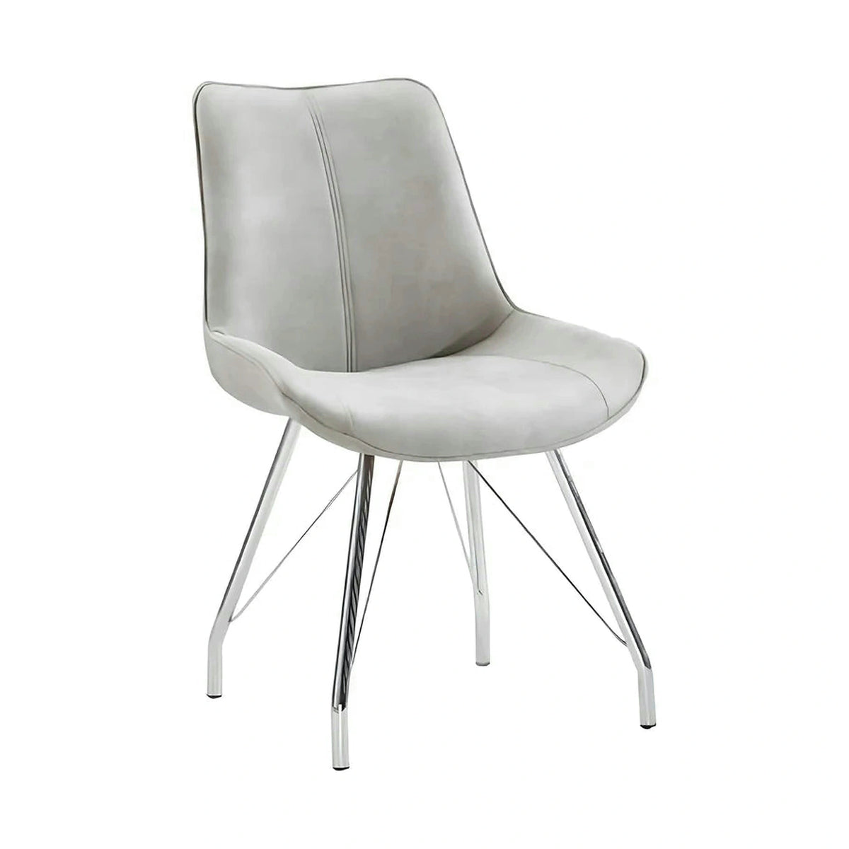 Scaun MADORA, gri/crom, textil cu efect de piele intoarsa/metal, 54x60x87 cm