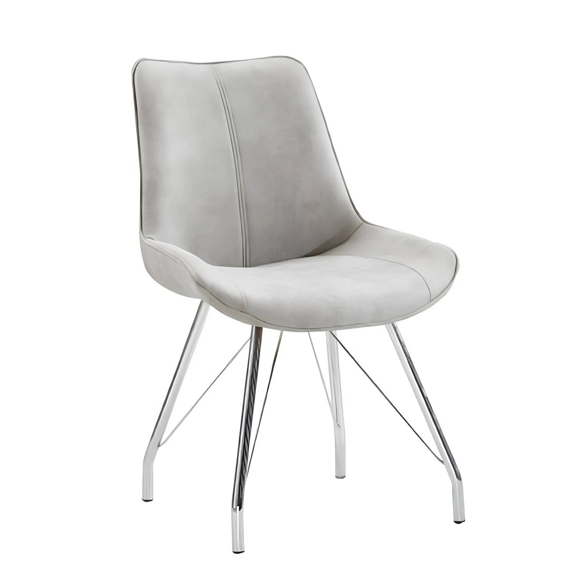 Scaun MADORA, gri/crom, textil cu efect de piele intoarsa/metal, 54x60x87 cm