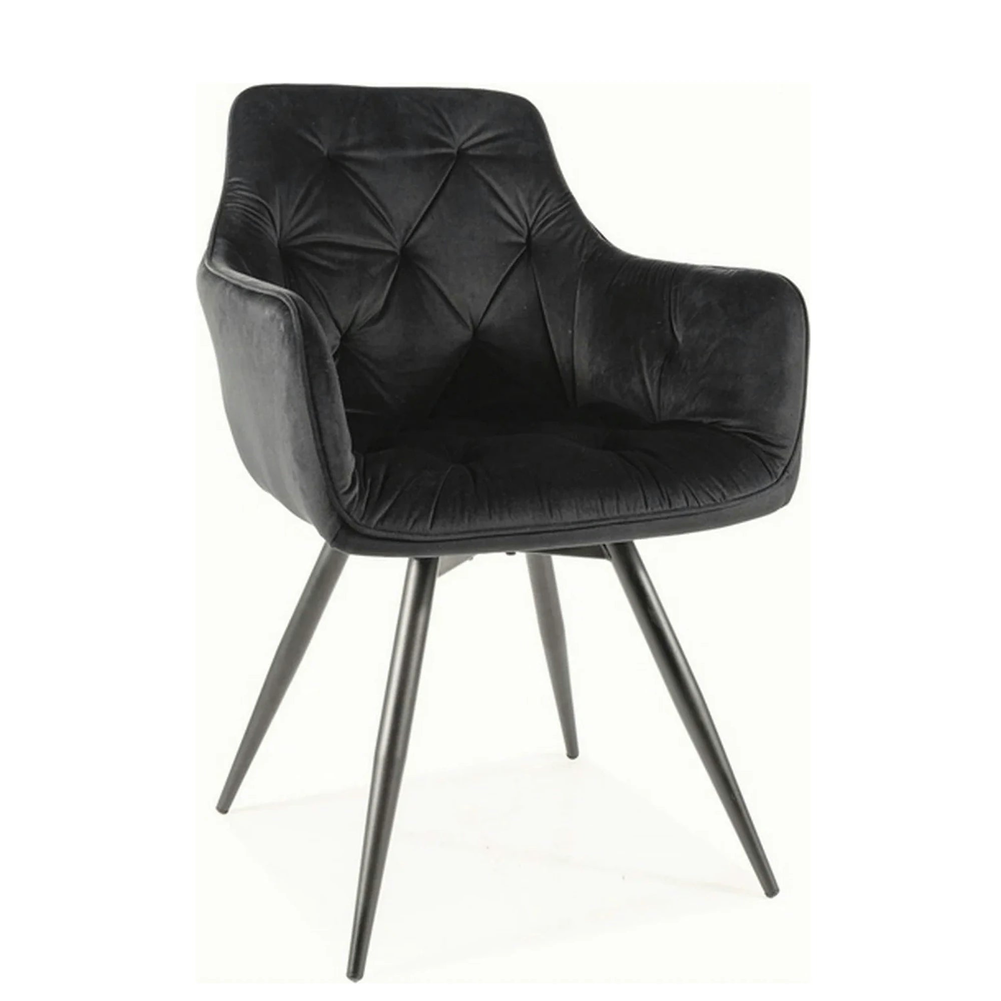 Scaun MANGO, negru, stofa catifelata, 57x45x83 cm