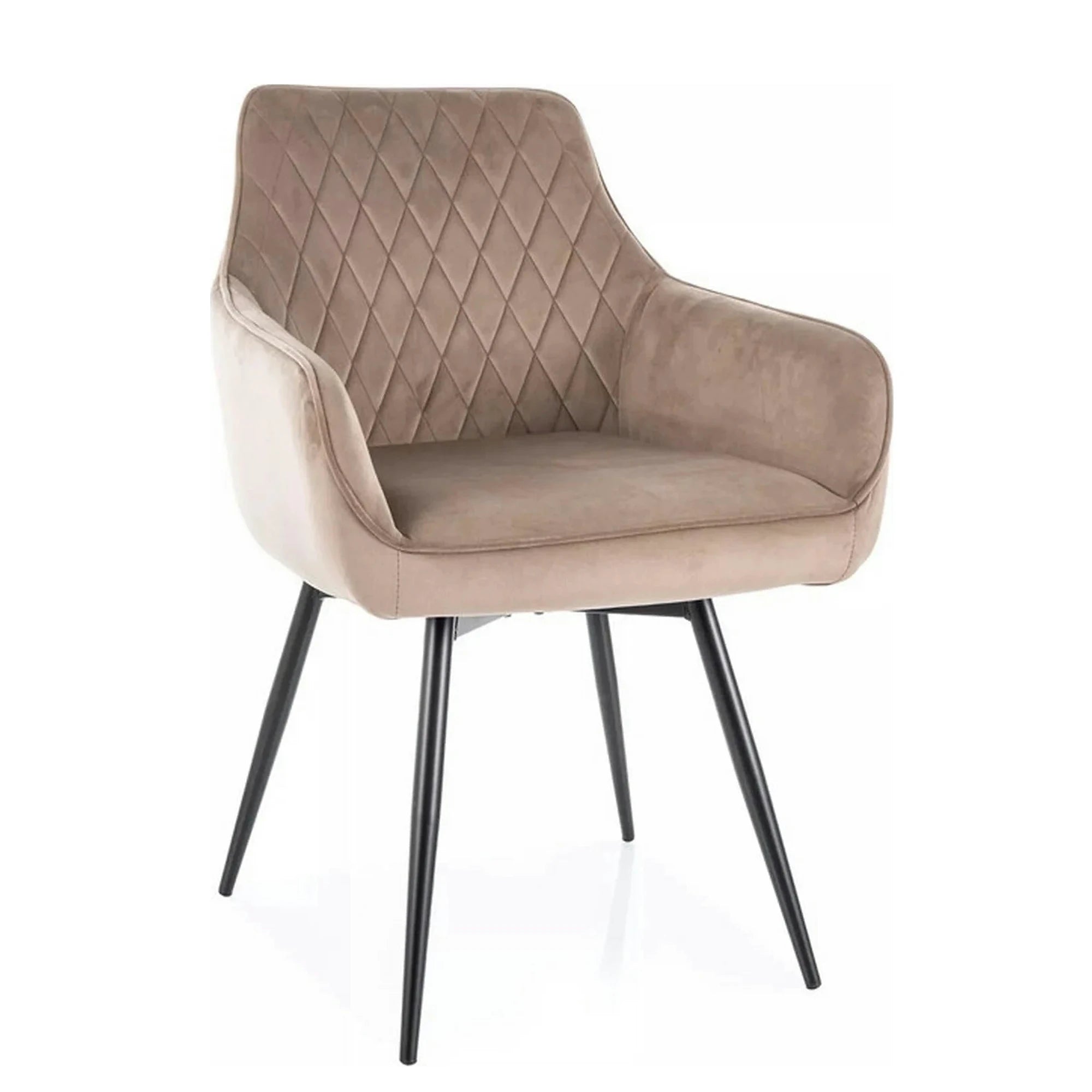 Scaun MARLO, bej inchis - Bluvel 40, stofa catifelata/metal, 55x58x88 cm