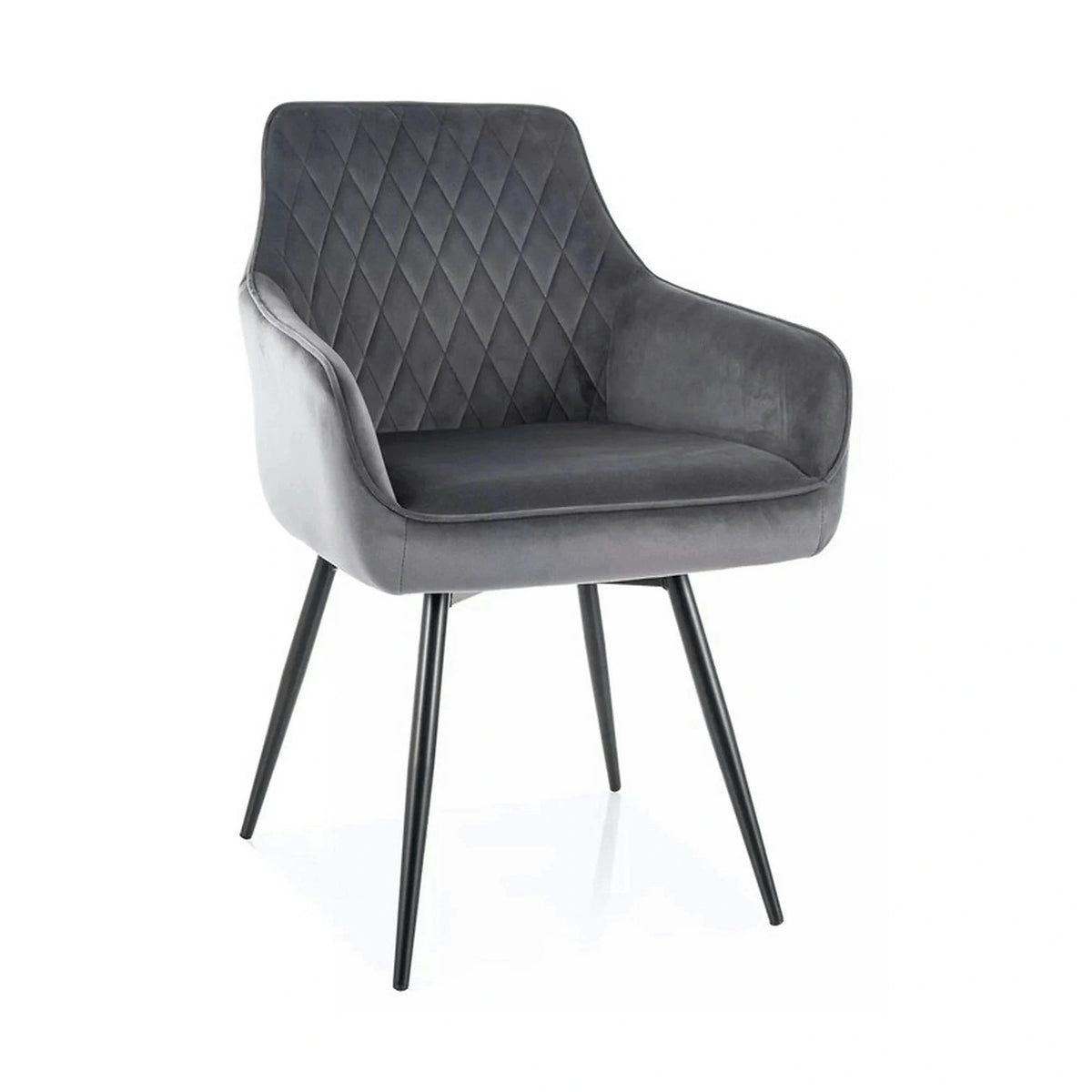 Scaun MARLO, gri - Bluvel 14, stofa catifelata/metal, 55x58x88 cm