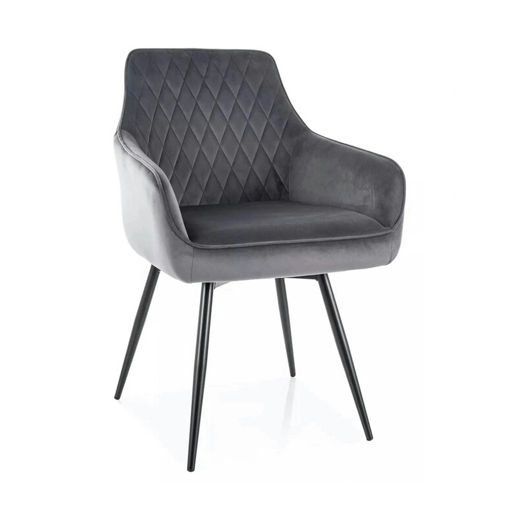 Scaun MARLO, gri - Bluvel 14, stofa catifelata/metal, 55x58x88 cm