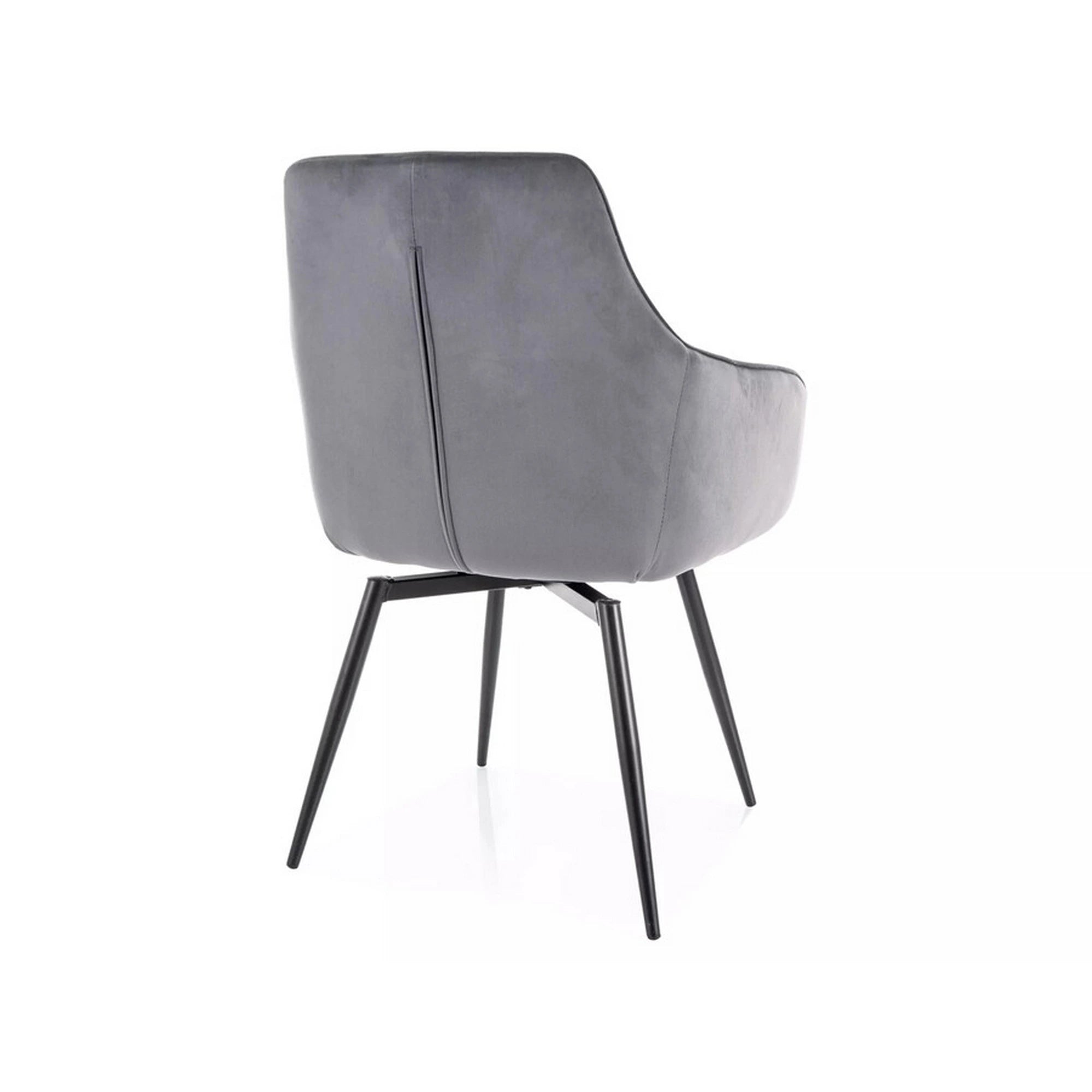 Scaun MARLO, gri - Bluvel 14, stofa catifelata/metal, 55x58x88 cm