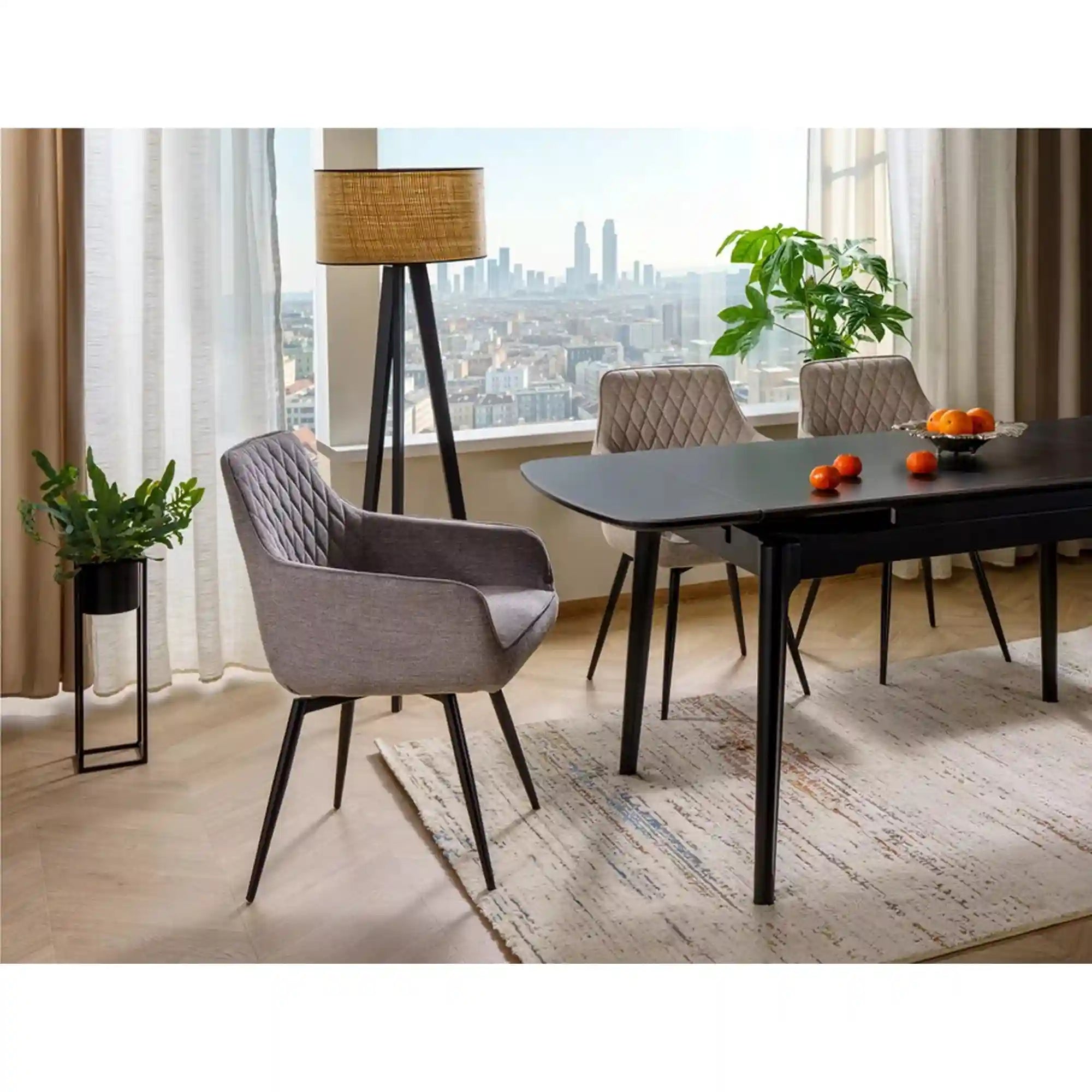 Scaun MARLO, gri deschis - Brego 07, stofa clasica/metal, 55x58x88 cm