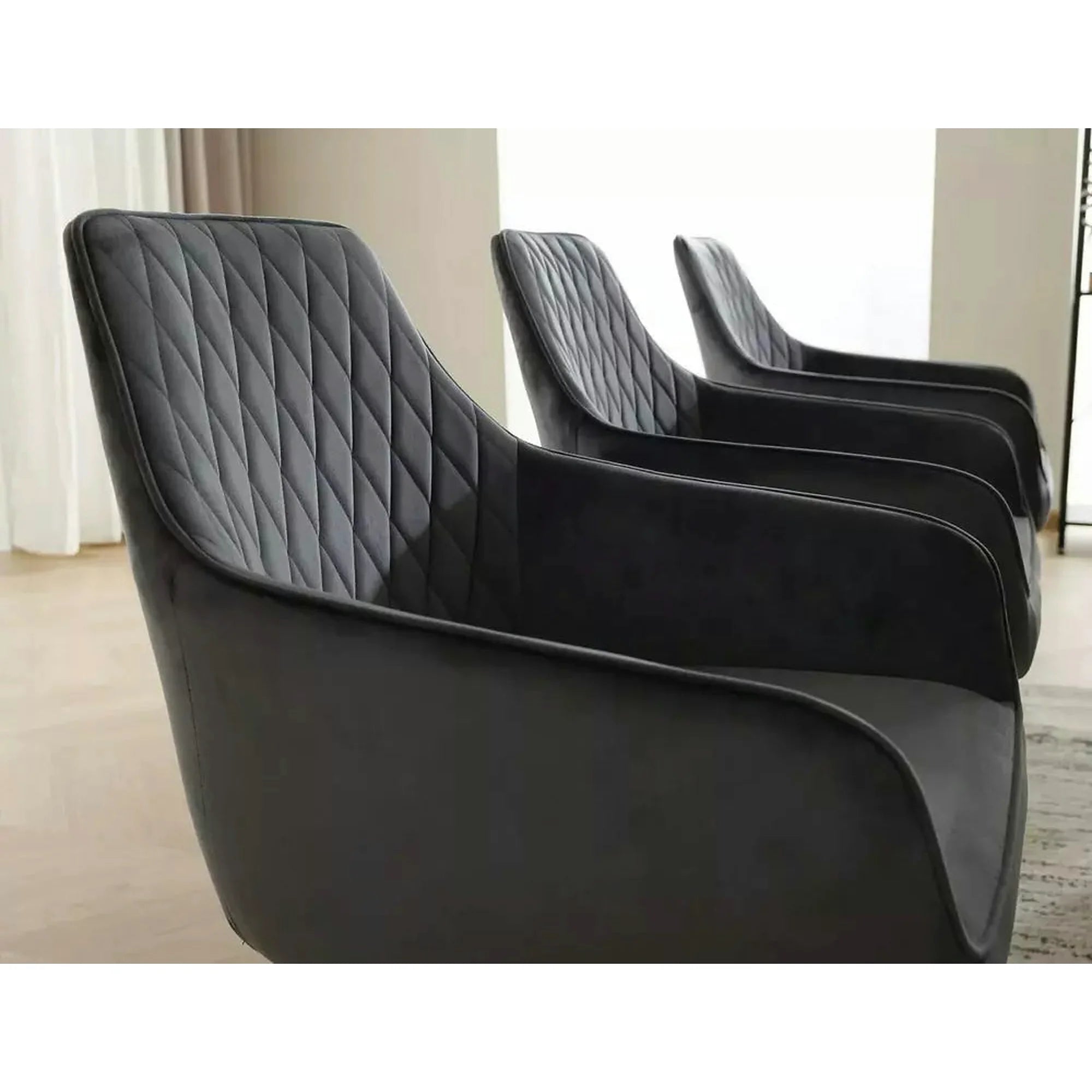 Scaun MARLO, negru - Bluvel 19, stofa catifelata/metal, 55x58x88 cm