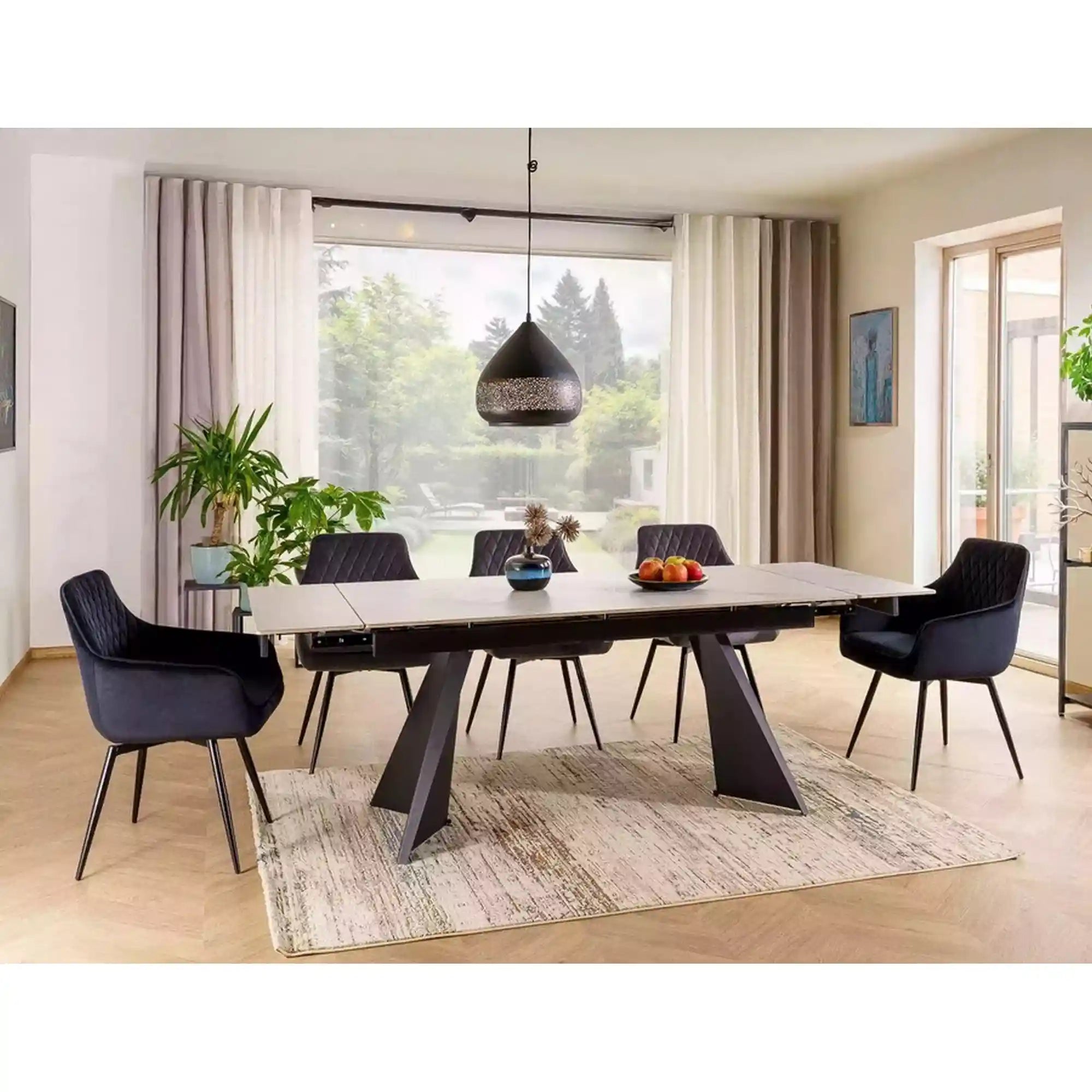 Scaun MARLO, negru - Bluvel 19, stofa catifelata/metal, 55x58x88 cm