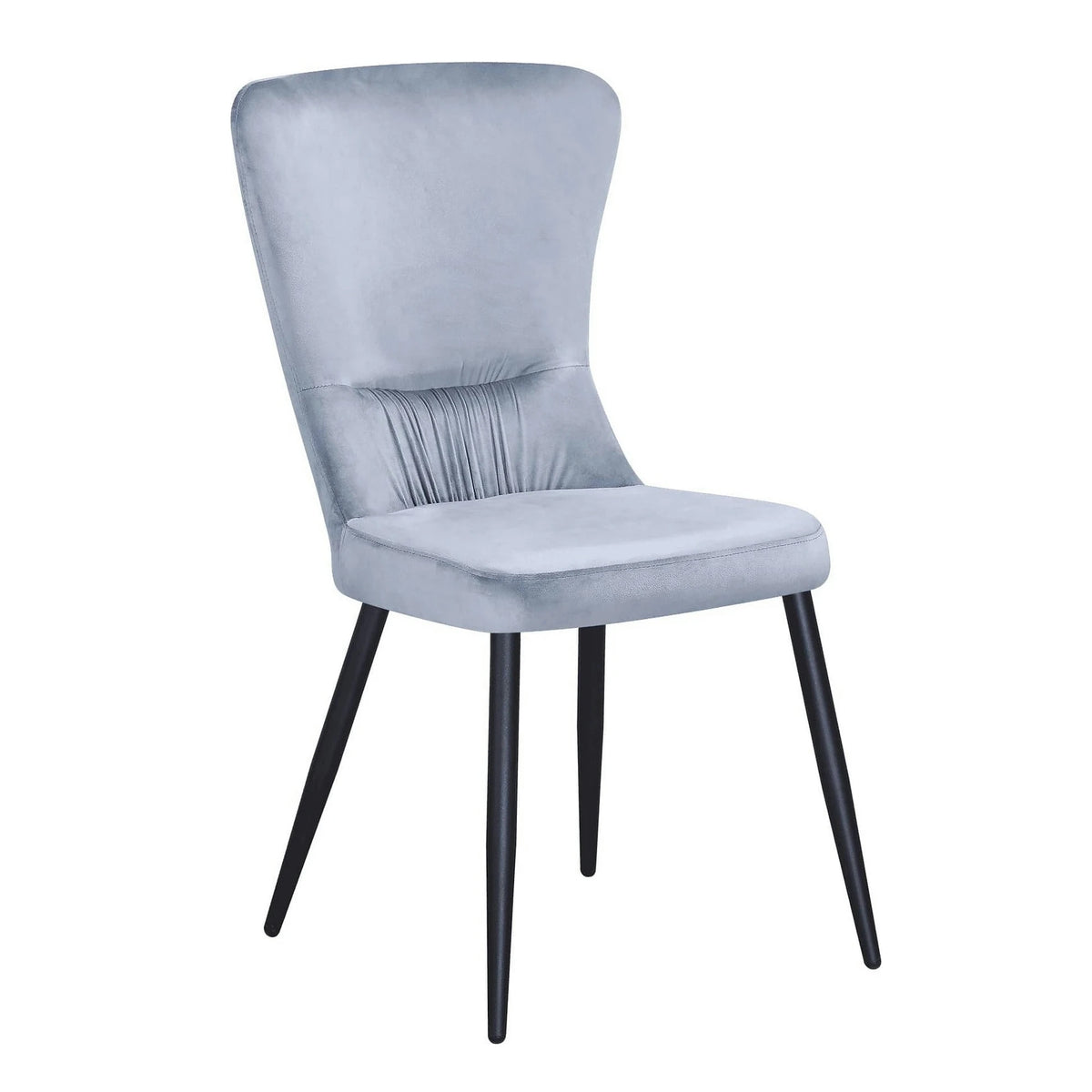 Scaun MIA, albastru deschis/negru, stofa catifelata/metal, 51x62x95 cm