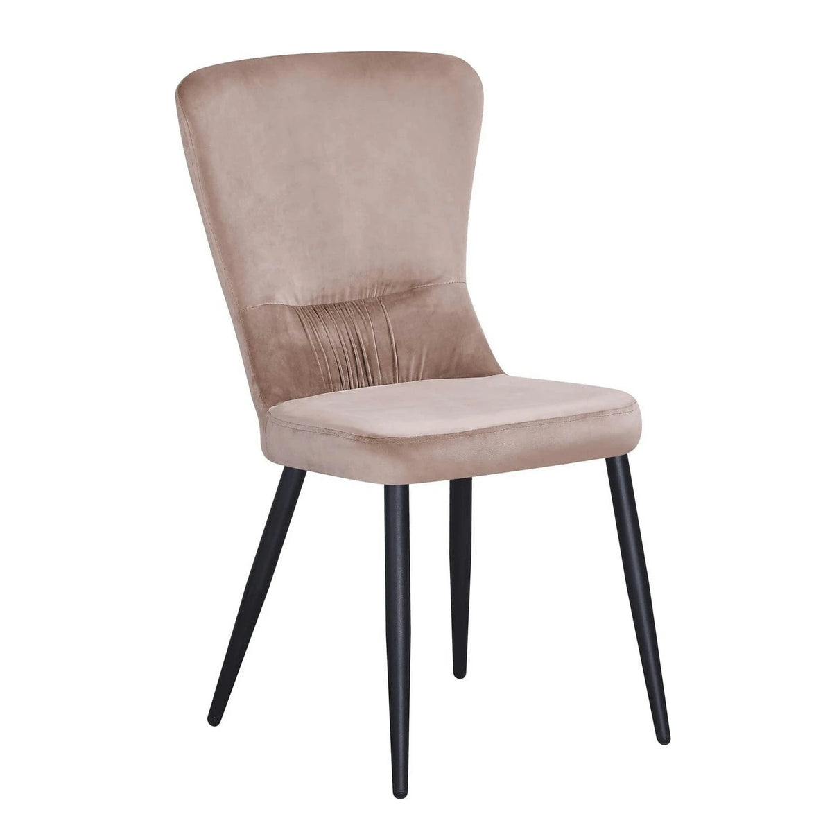 Scaun MIA, bej inchis/negru, stofa catifelata/metal, 51x62x95 cm