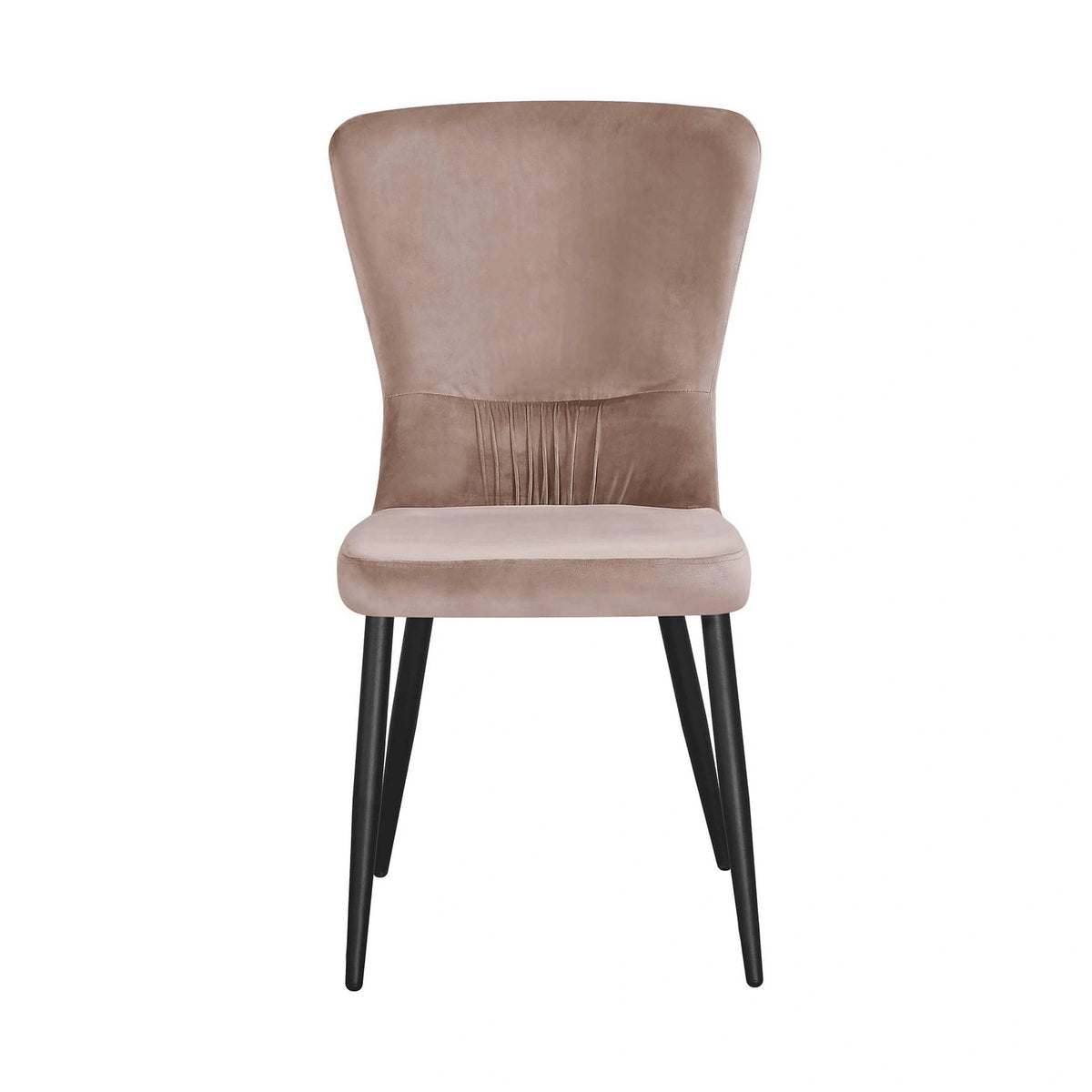 Scaun MIA, bej inchis/negru, stofa catifelata/metal, 51x62x95 cm